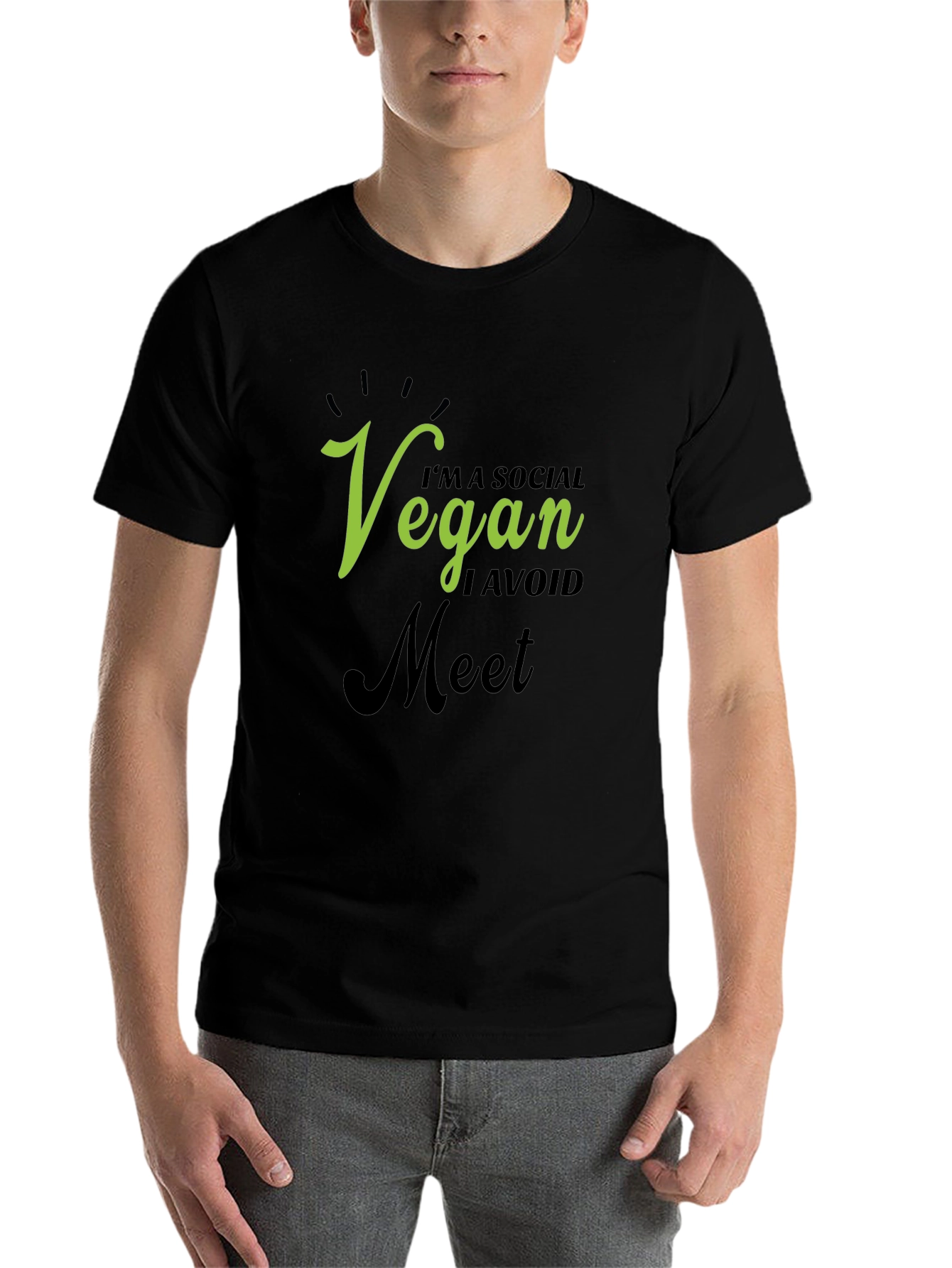 Vegan Social Avoid Meet Graphic T-Shirt - 7