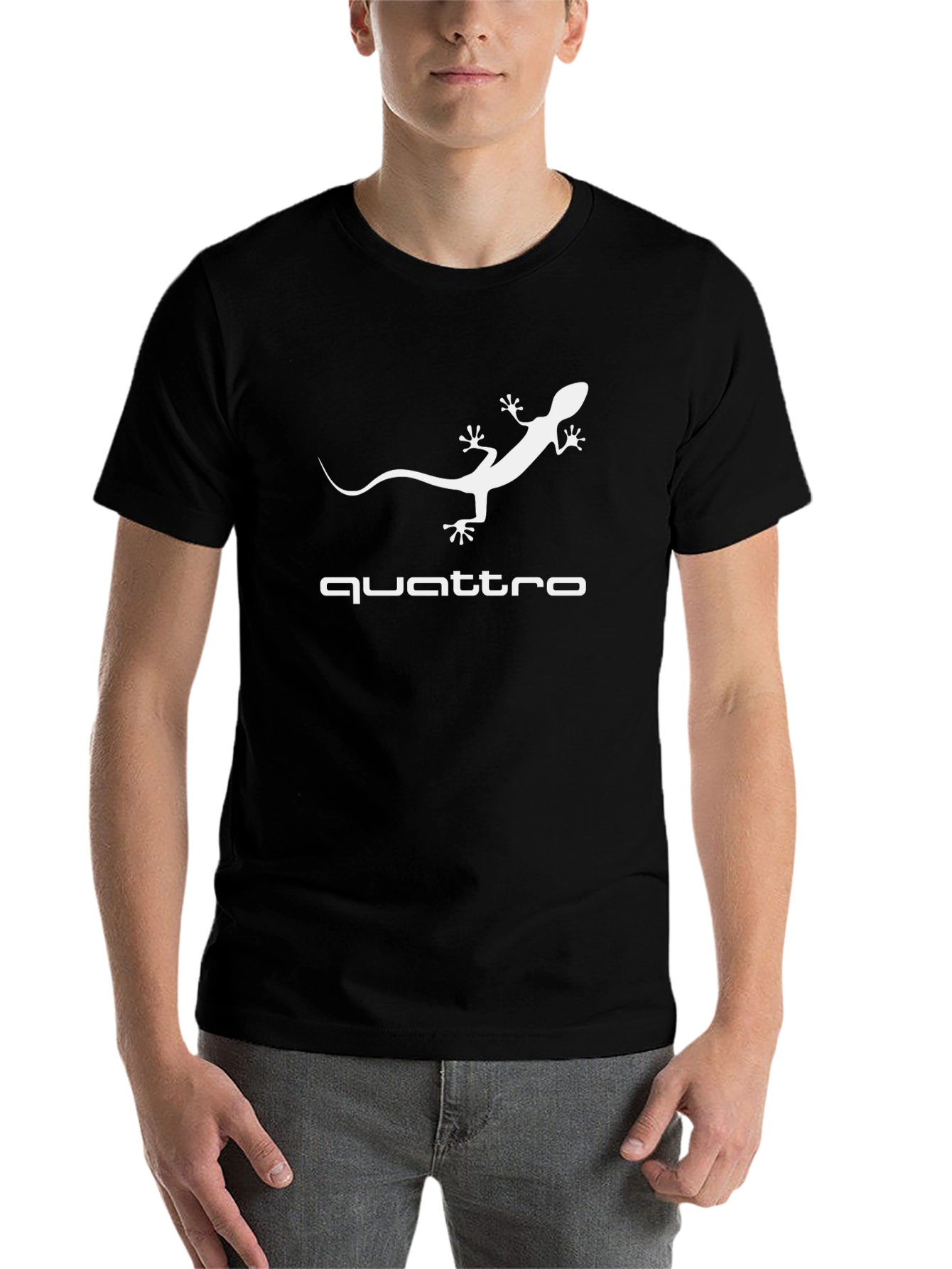Black Quattro Lizard Graphic Black T-Shirt view 7