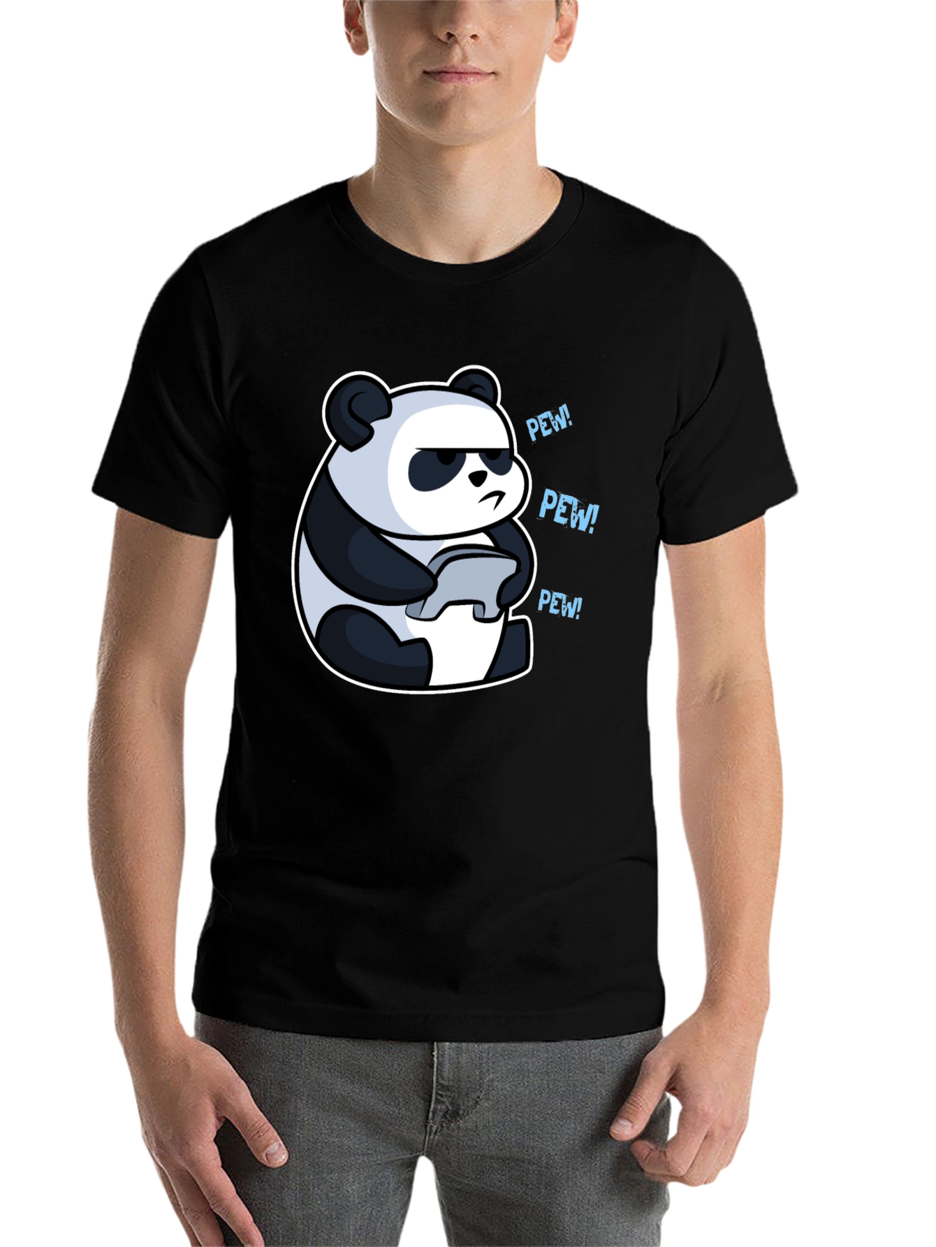 Panda Gamer Black T-Shirt - Pew Pew! - 7