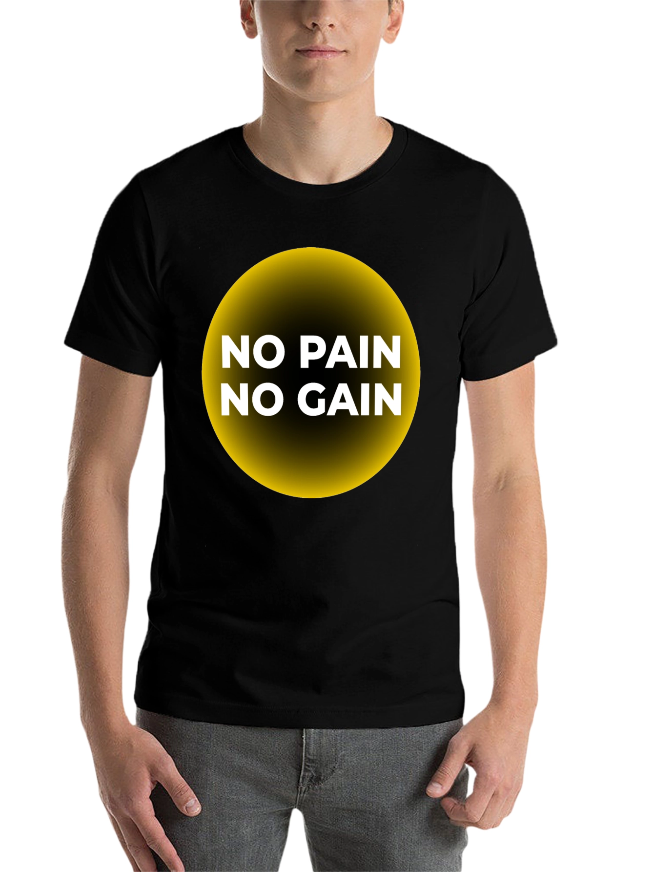 Black No Pain No Gain T-Shirt - Motivational Gym Wear view 7