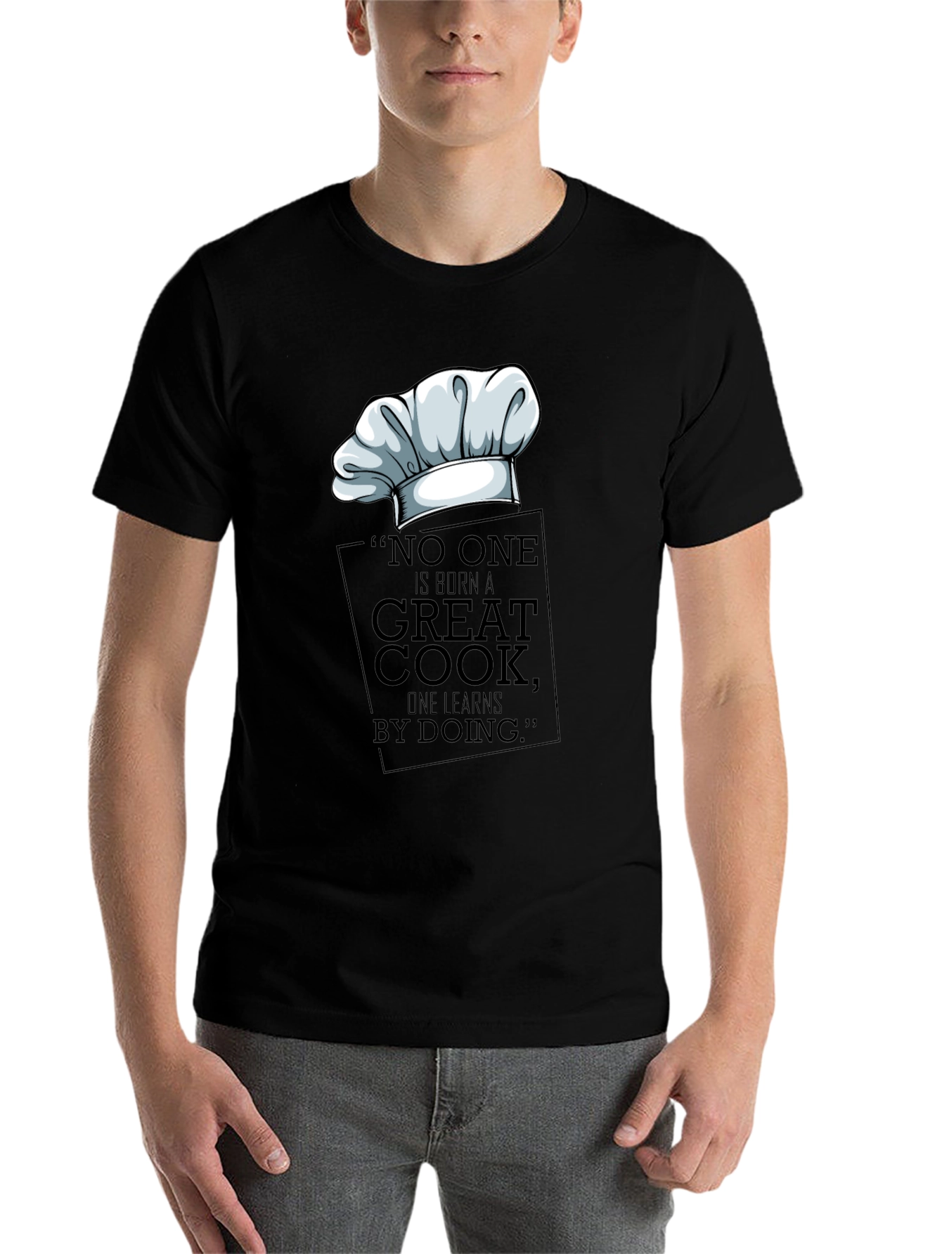 Black Chef's Hat T-Shirt - Great Cook Design view 7