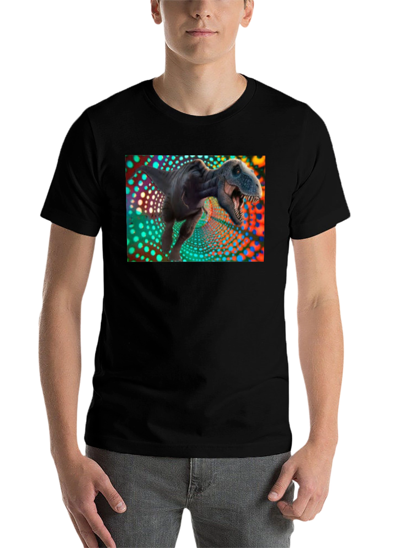 Black Dinosaur T-Shirt - Black view 7