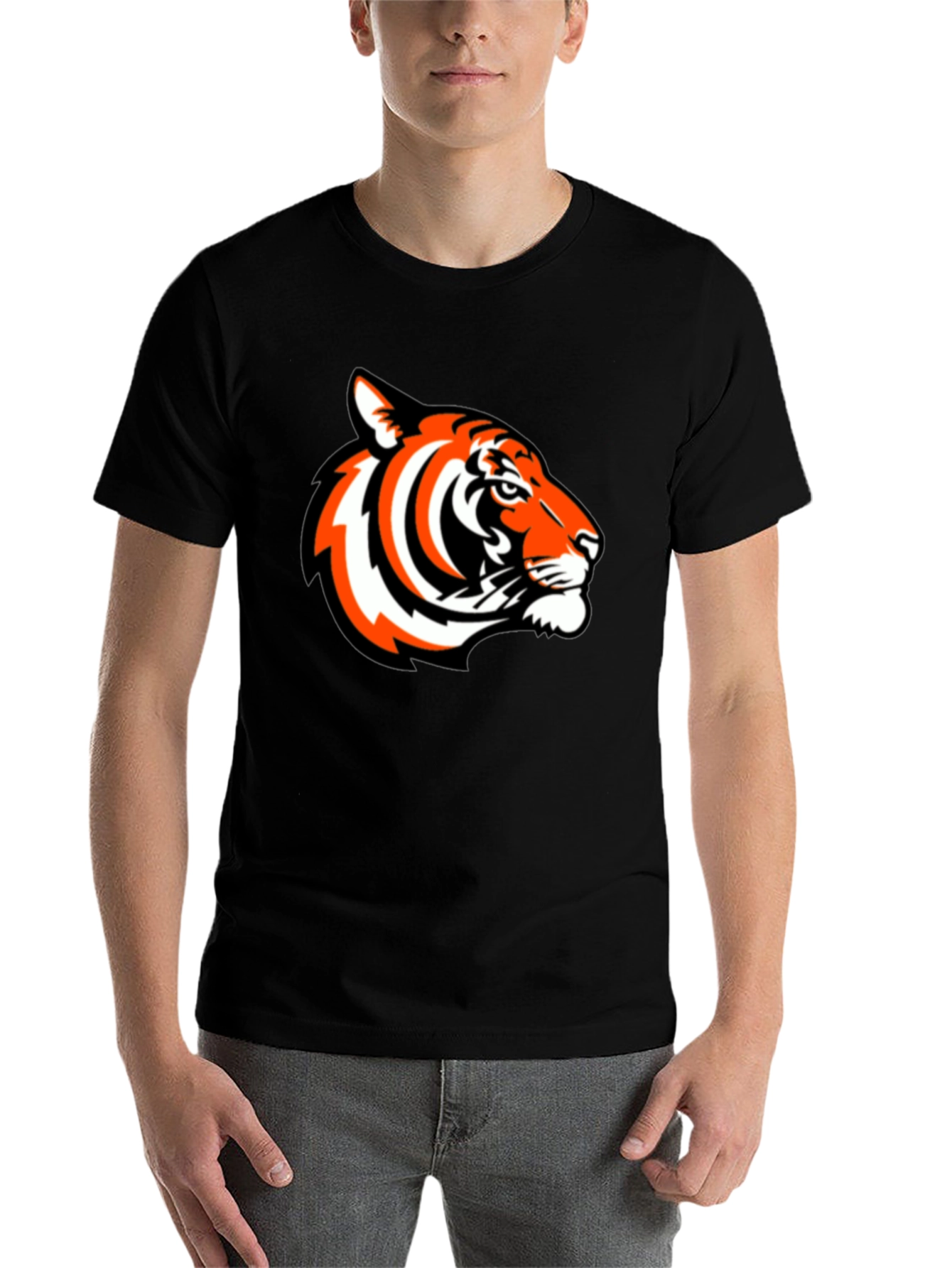 Black Bold Tiger Graphic Tee - Black Casual Comfort view 7