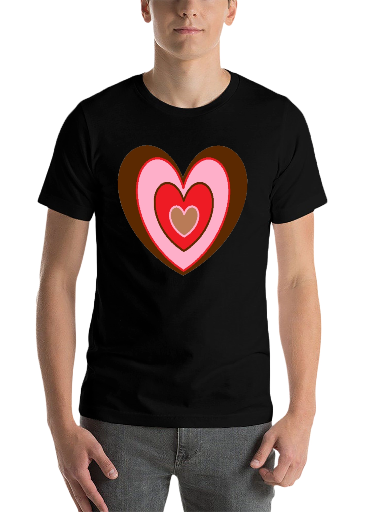 Black Retro Heart Graphic T-Shirt - Black view 7