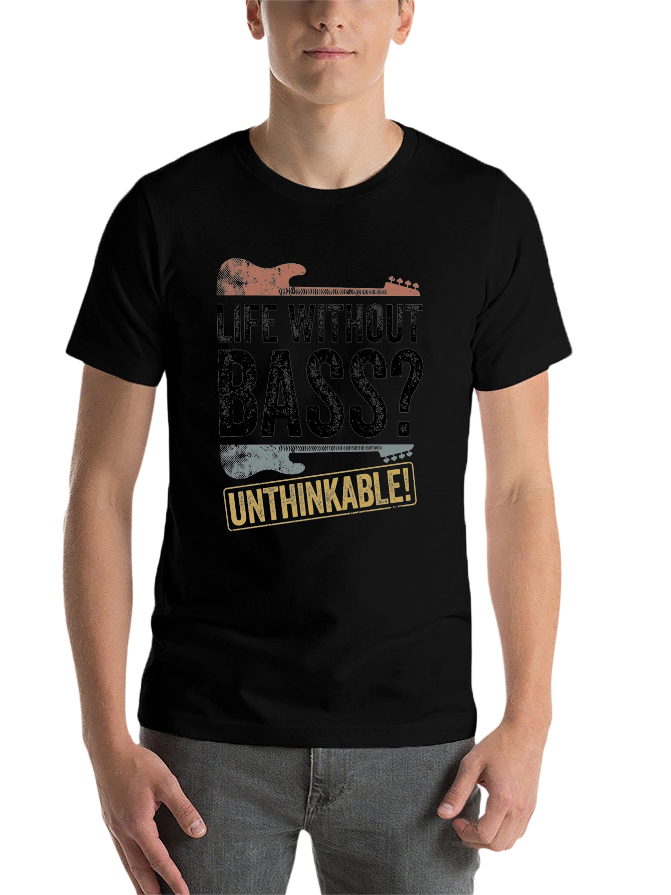 Black Life Without Bass? T-Shirt - Musician Apparel view 7