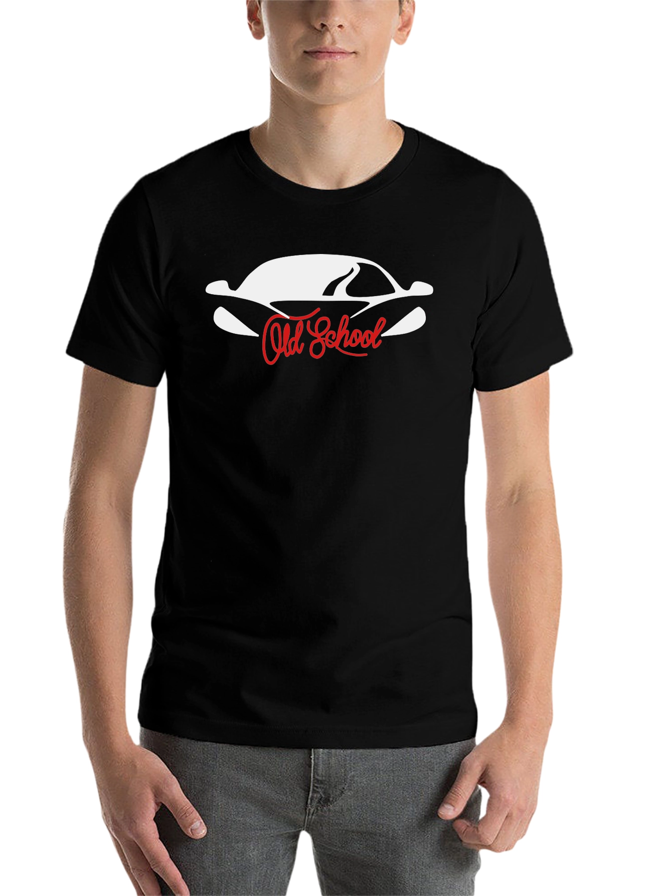 Black Old School Car Graphic T-Shirt view 7
