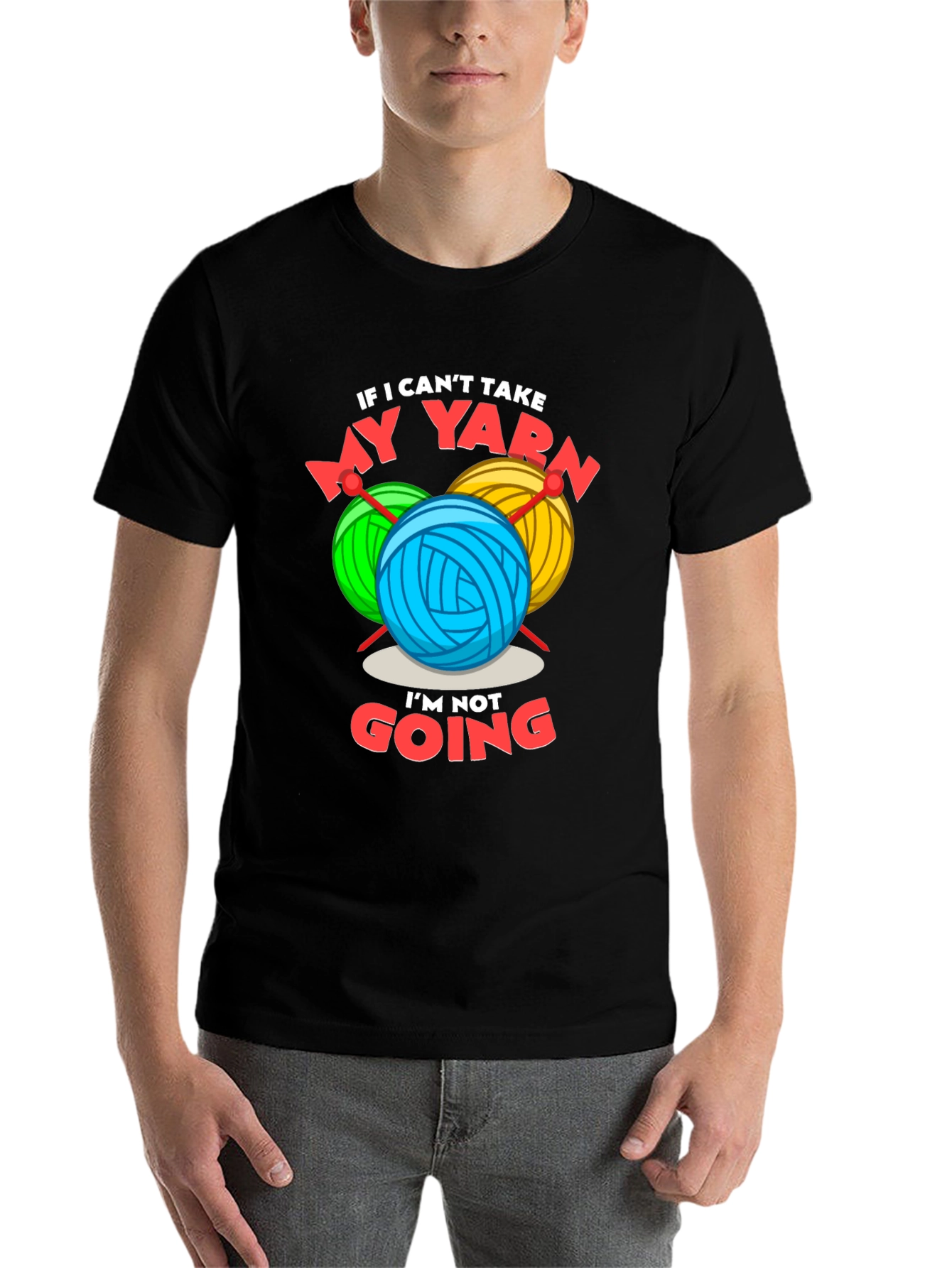 Black Funny Yarn Lover T-Shirt - Knitting & Crochet Gift Tee view 7