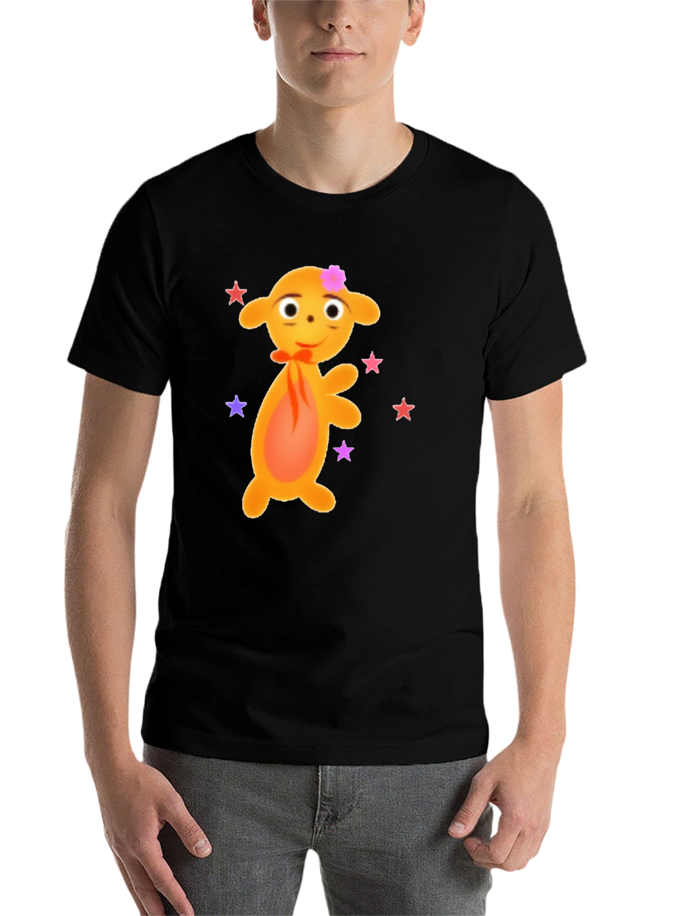 Black Cartoon Character Graphic Tee - Black view 7