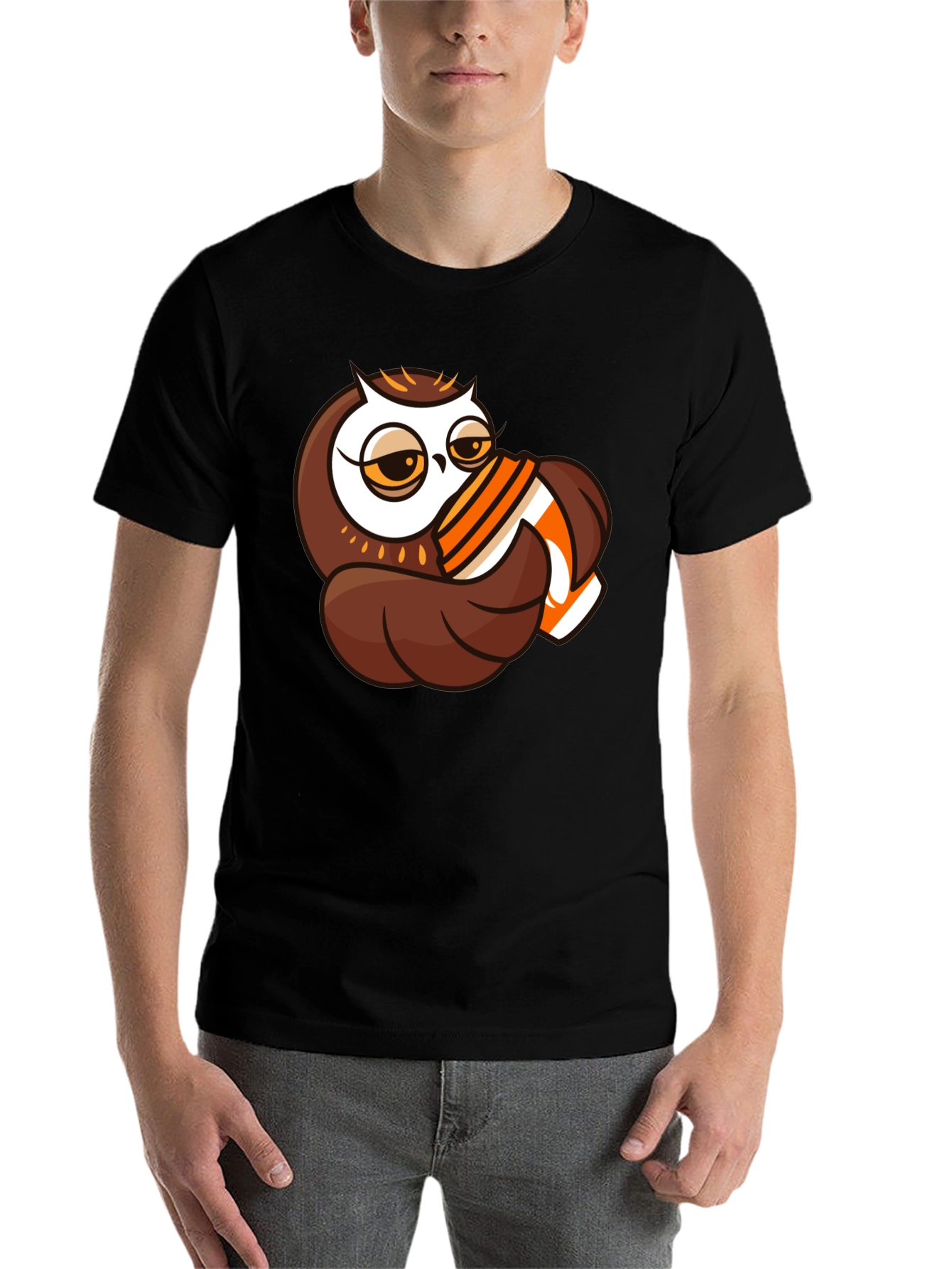 Black Owl Coffee Lover Black T-Shirt view 7