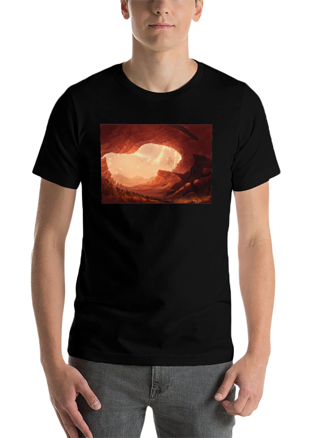 Black Cave Entrance Graphic Tee - Stylish Comfort view 7