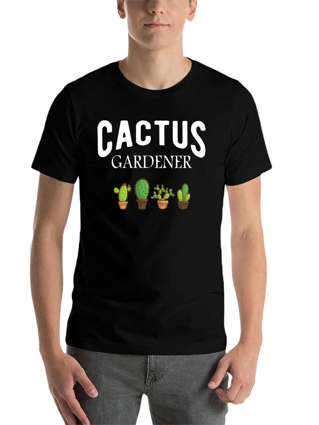 Black Cactus Gardener Graphic T-Shirt view 7