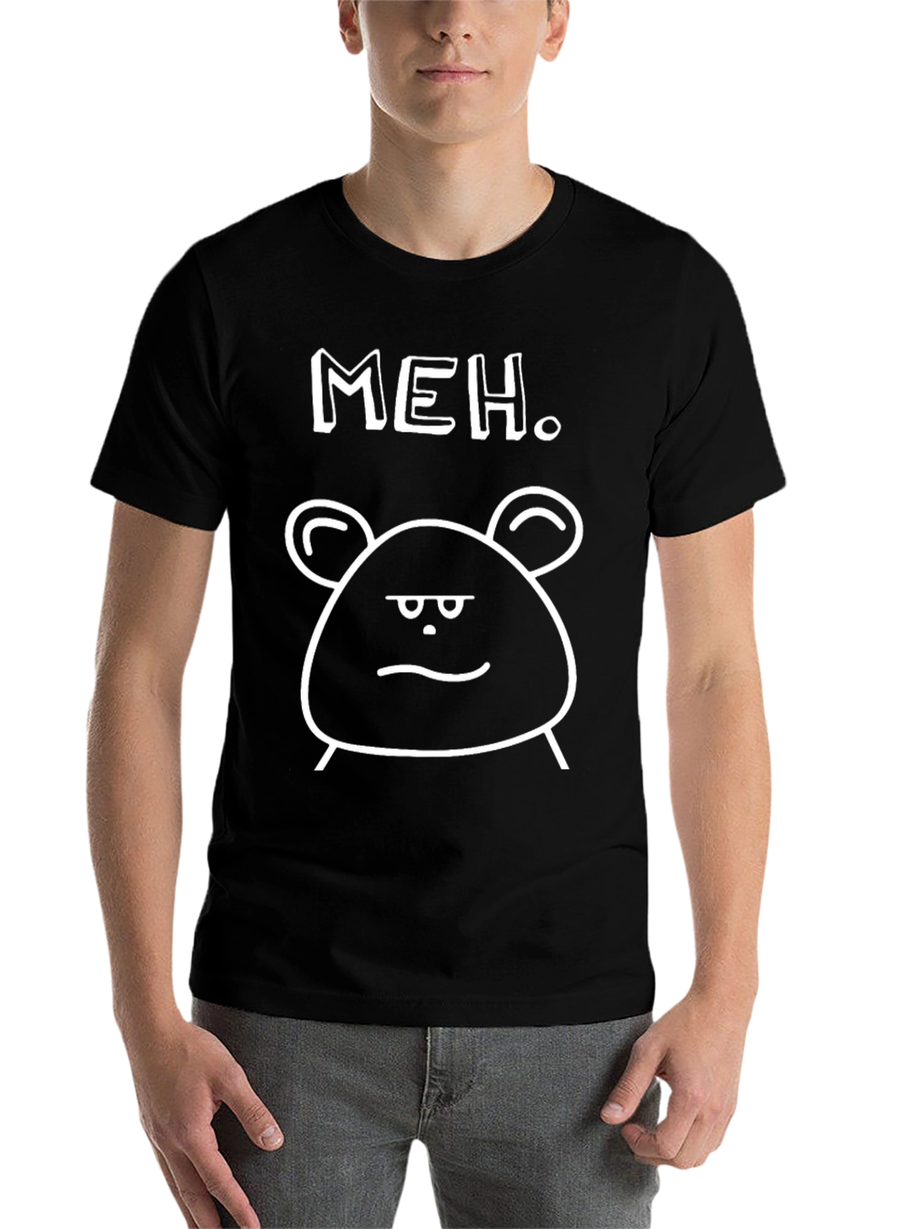 Black Meh. Graphic Tee - Men's Black T-Shirt view 7