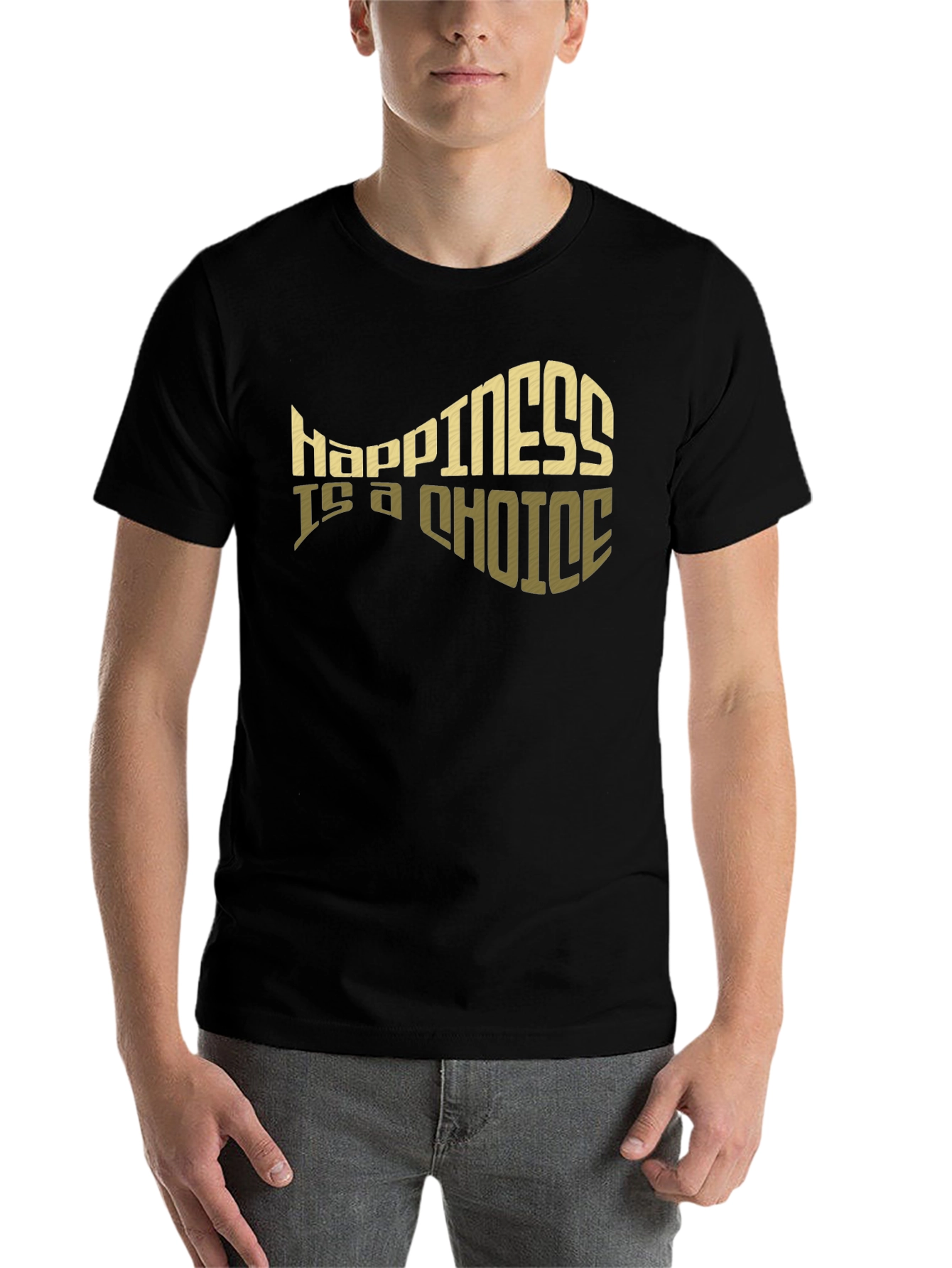 Black Happiness is a Choice Graphic Tee - Black view 7