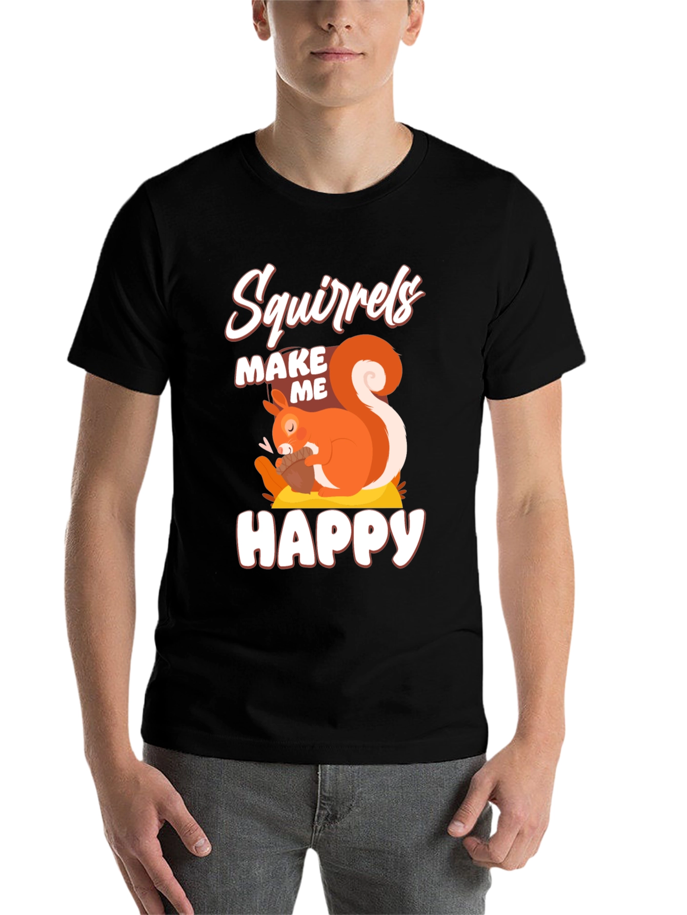 Black Squirrels Make Me Happy Graphic T-Shirt view 7