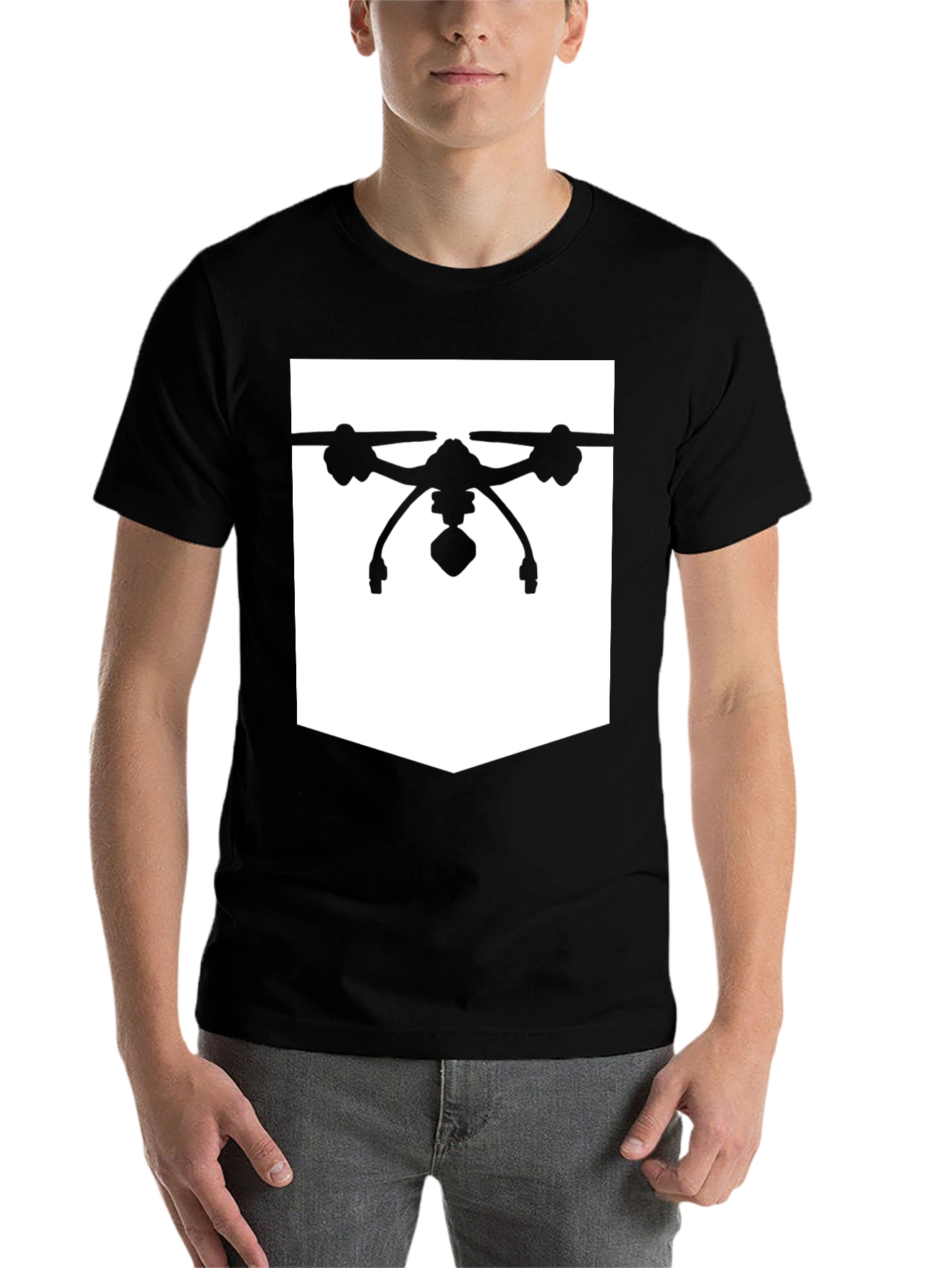 Black Drone Graphic Tee - Black Cotton Blend view 7