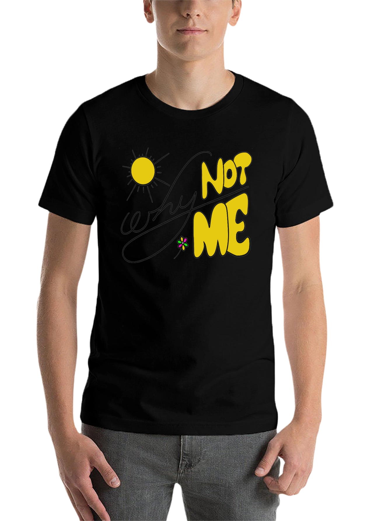 Black Not Me Graphic T-Shirt - Sunny Day Design, Cotton Blend view 7