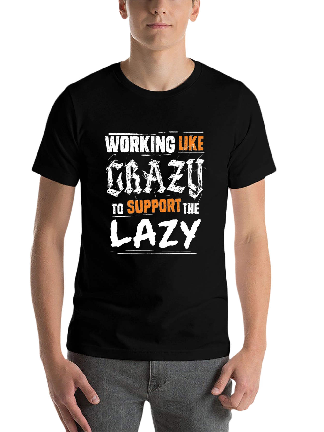 Black Working Like Crazy T-Shirt - Unisex view 7