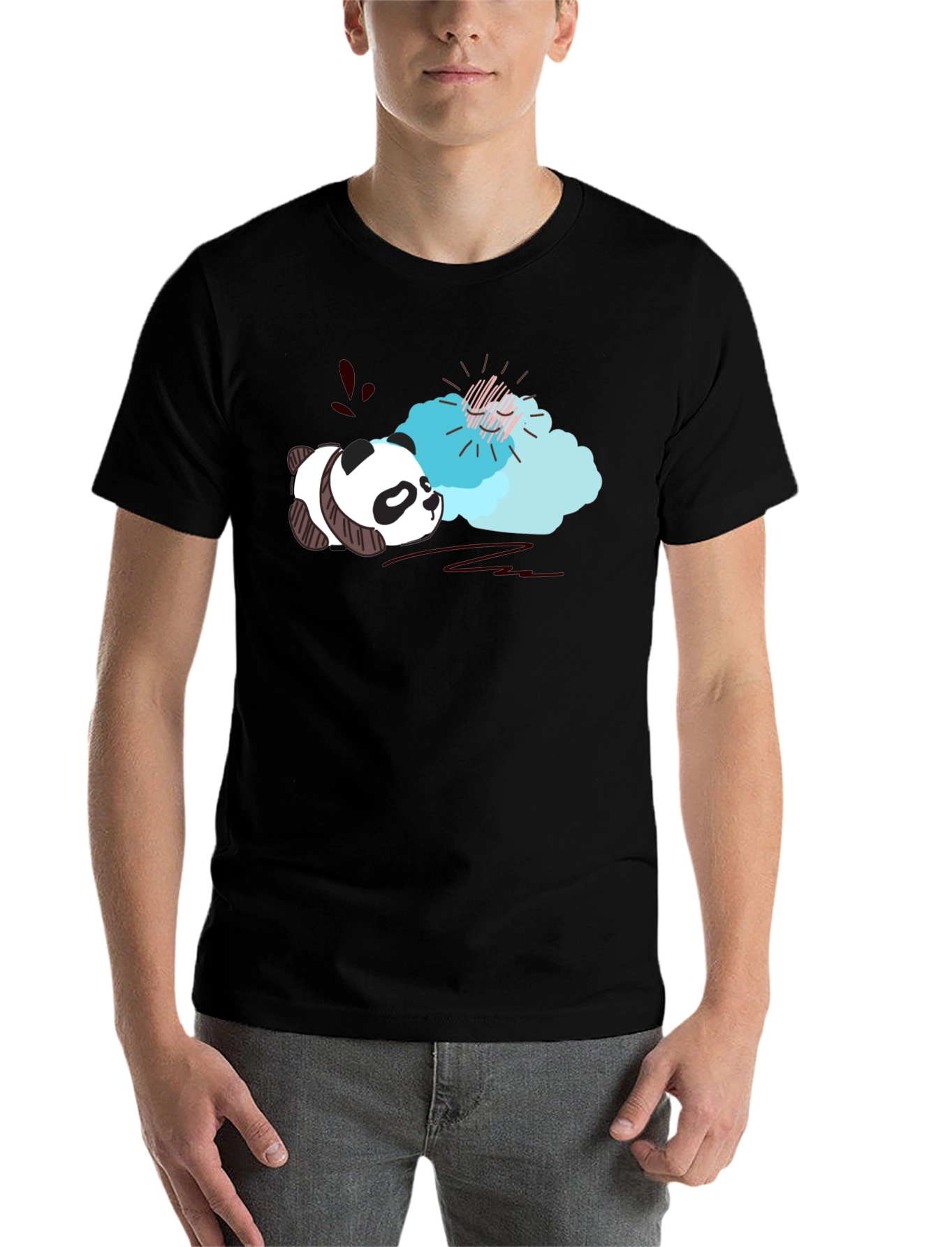 Sleeping Panda on Cloud T-Shirt - Cute & Comfy - 7