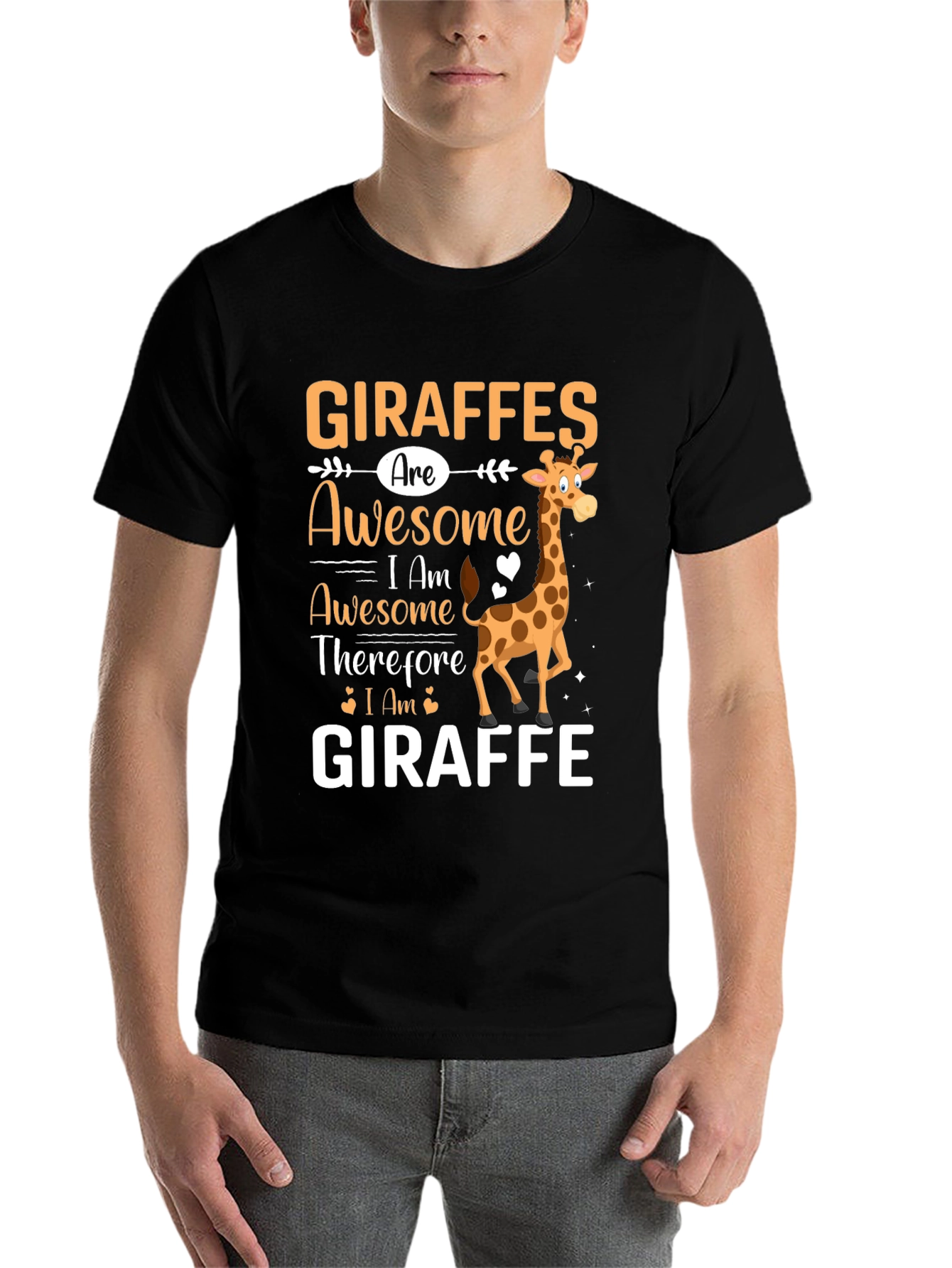 Black Giraffes Are Awesome Graphic T-Shirt view 7