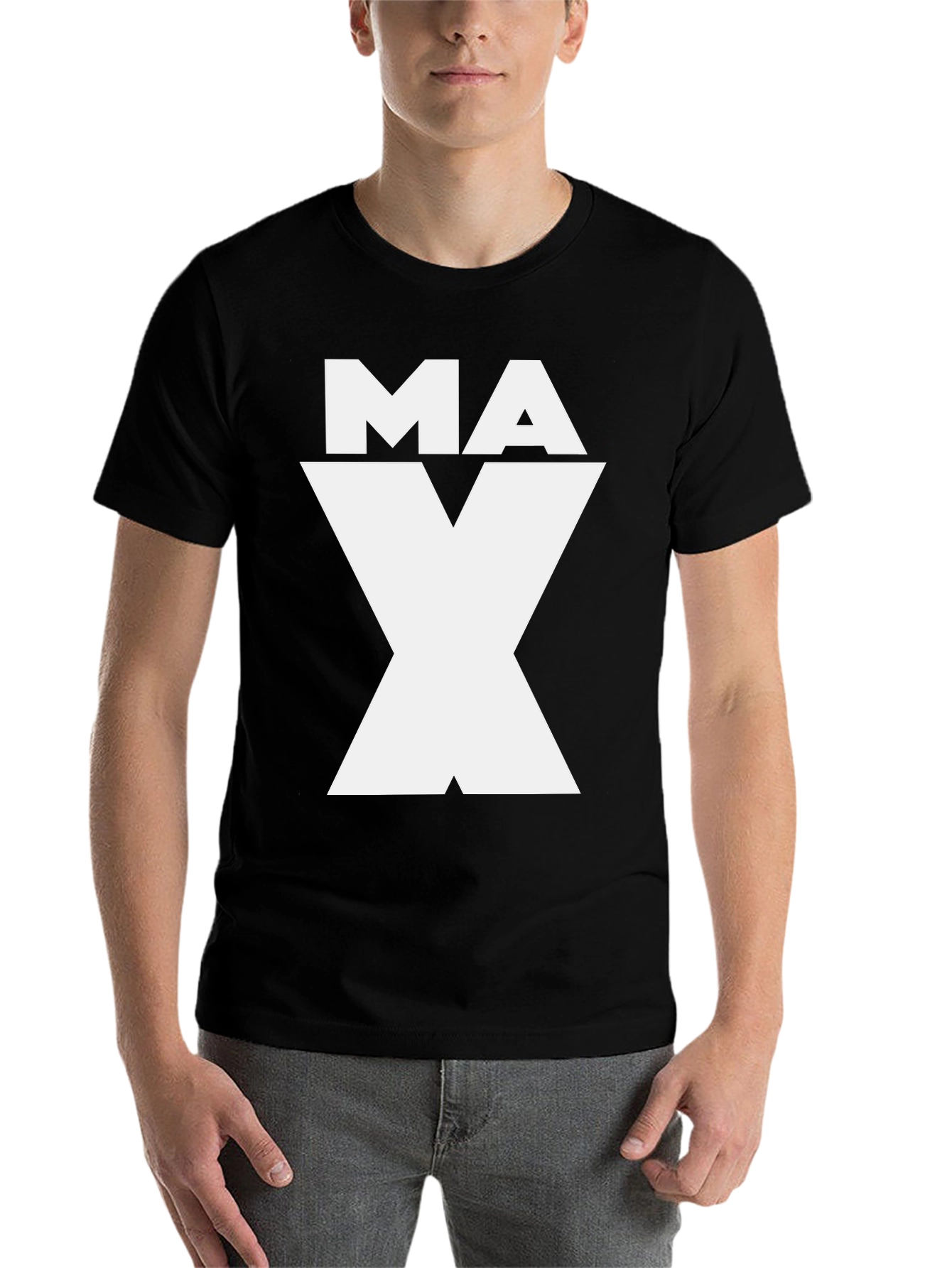 Black MAX Graphic Tee - Black Cotton Blend Shirt view 7