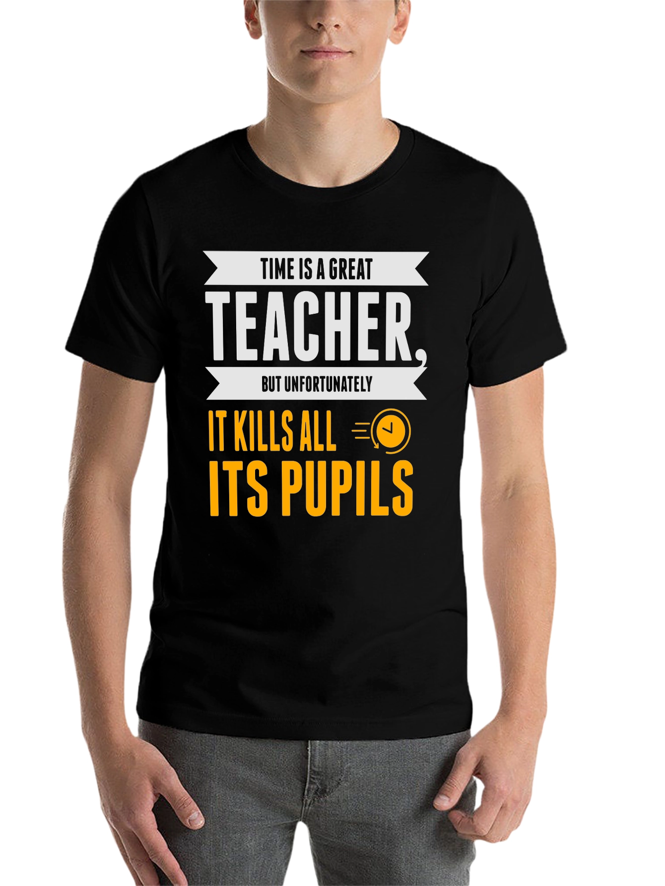 Black Time is a Great Teacher Graphic Tee view 7