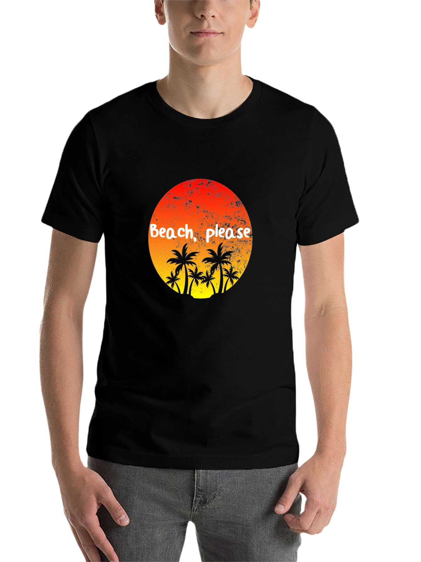 Black Beach Please Palm Tree T-Shirt - Tropical Vibes view 7