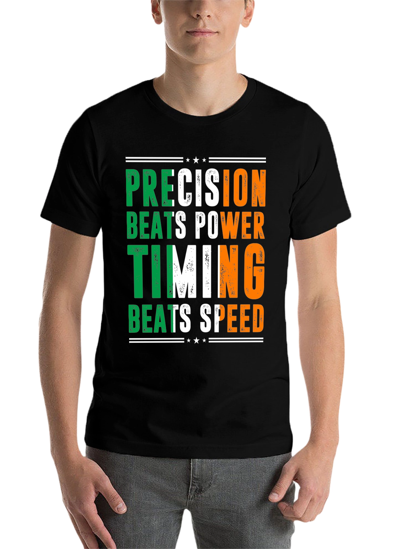 Black Precision Beats Power Timing Shirt view 7