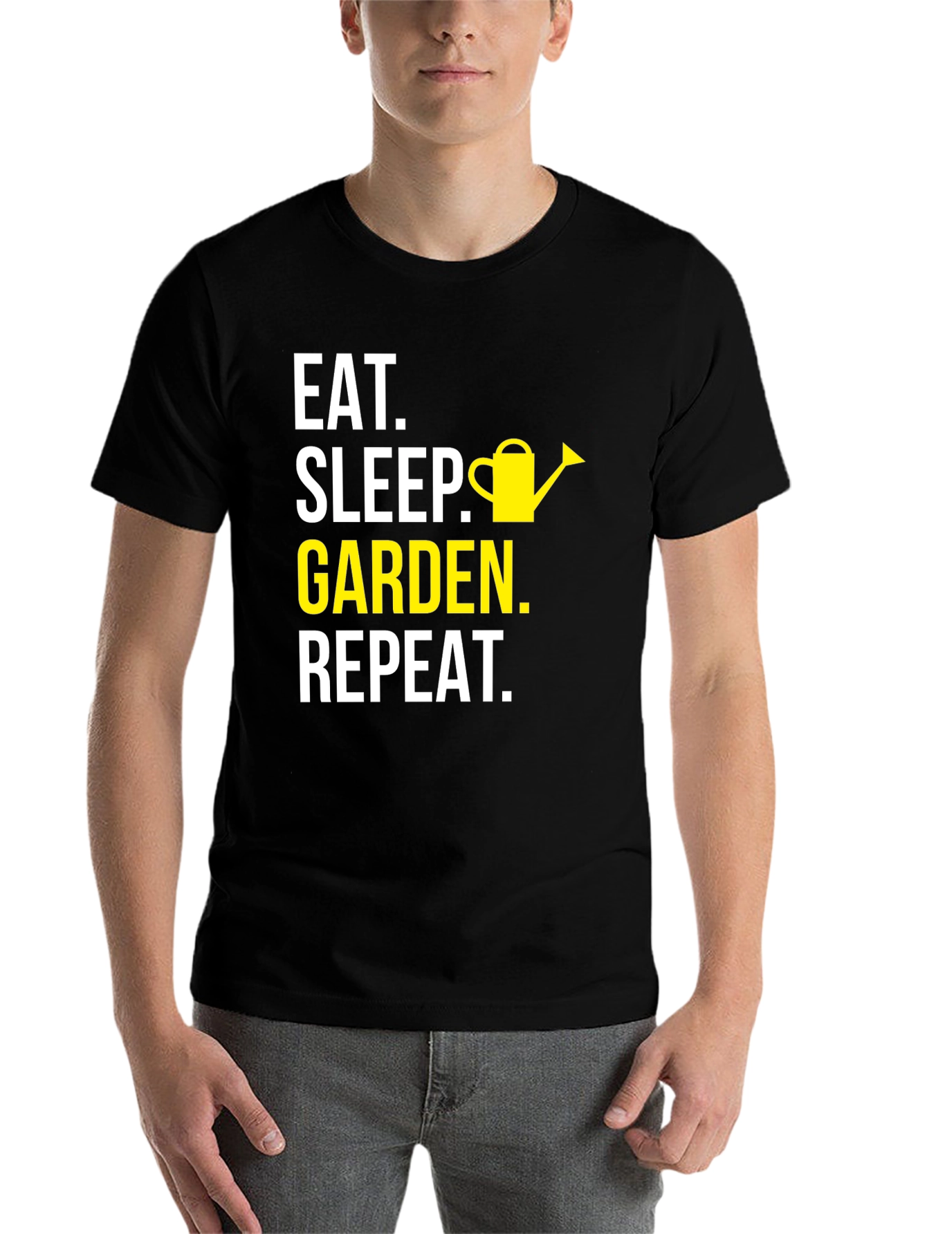 Black Eat Sleep Garden Repeat Black T-Shirt view 7