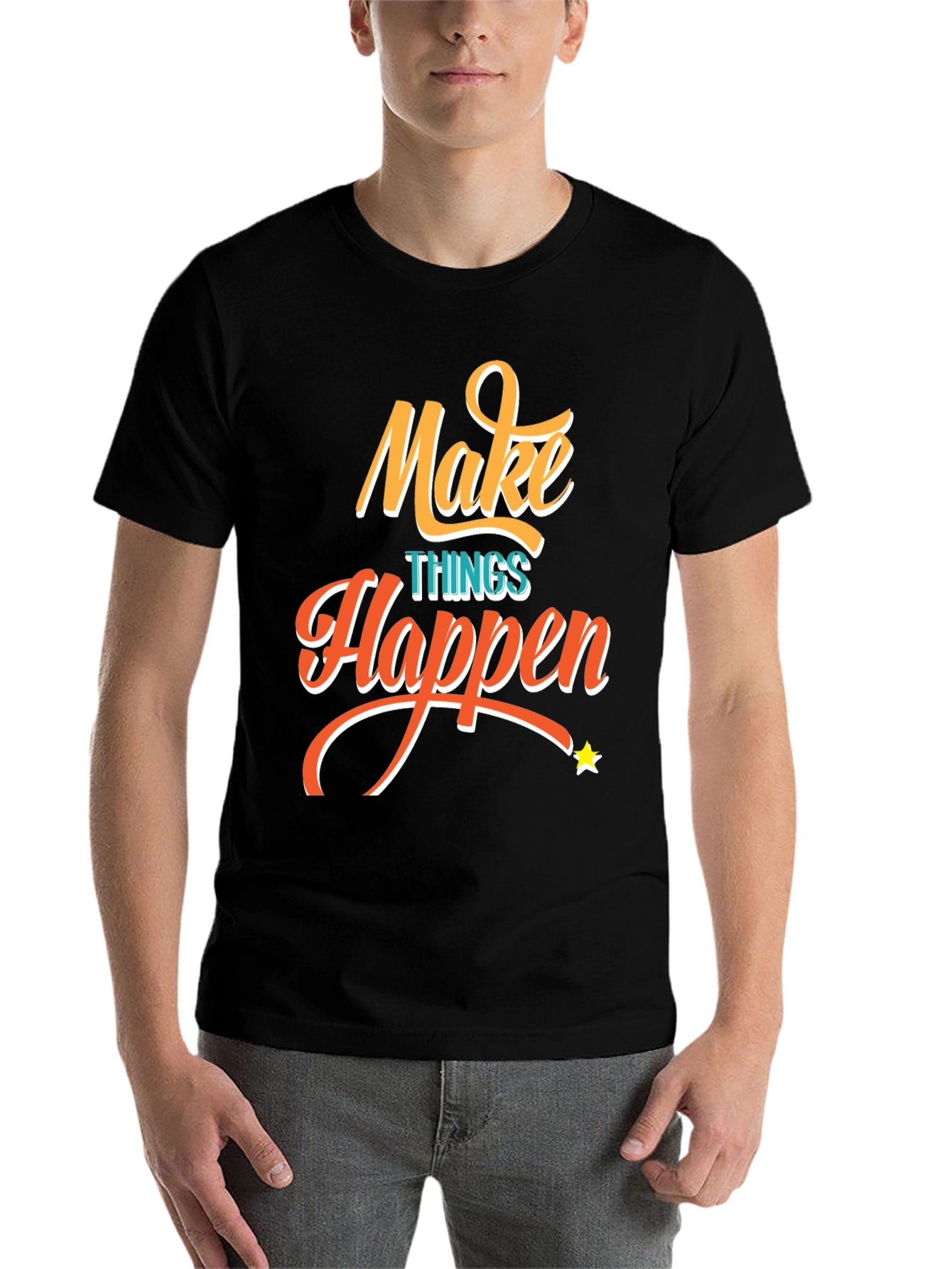 Black Make Things Happen Graphic Tee - Black T-Shirt view 7
