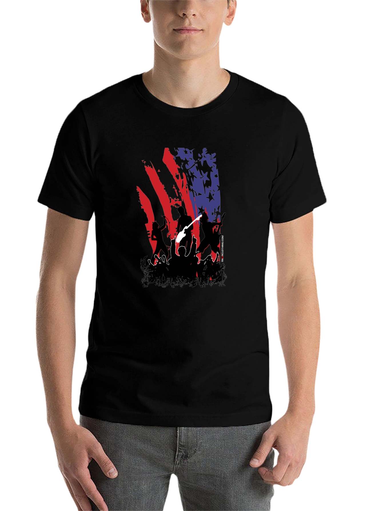 Black American Flag Concert Tee - Patriotic Rock view 7