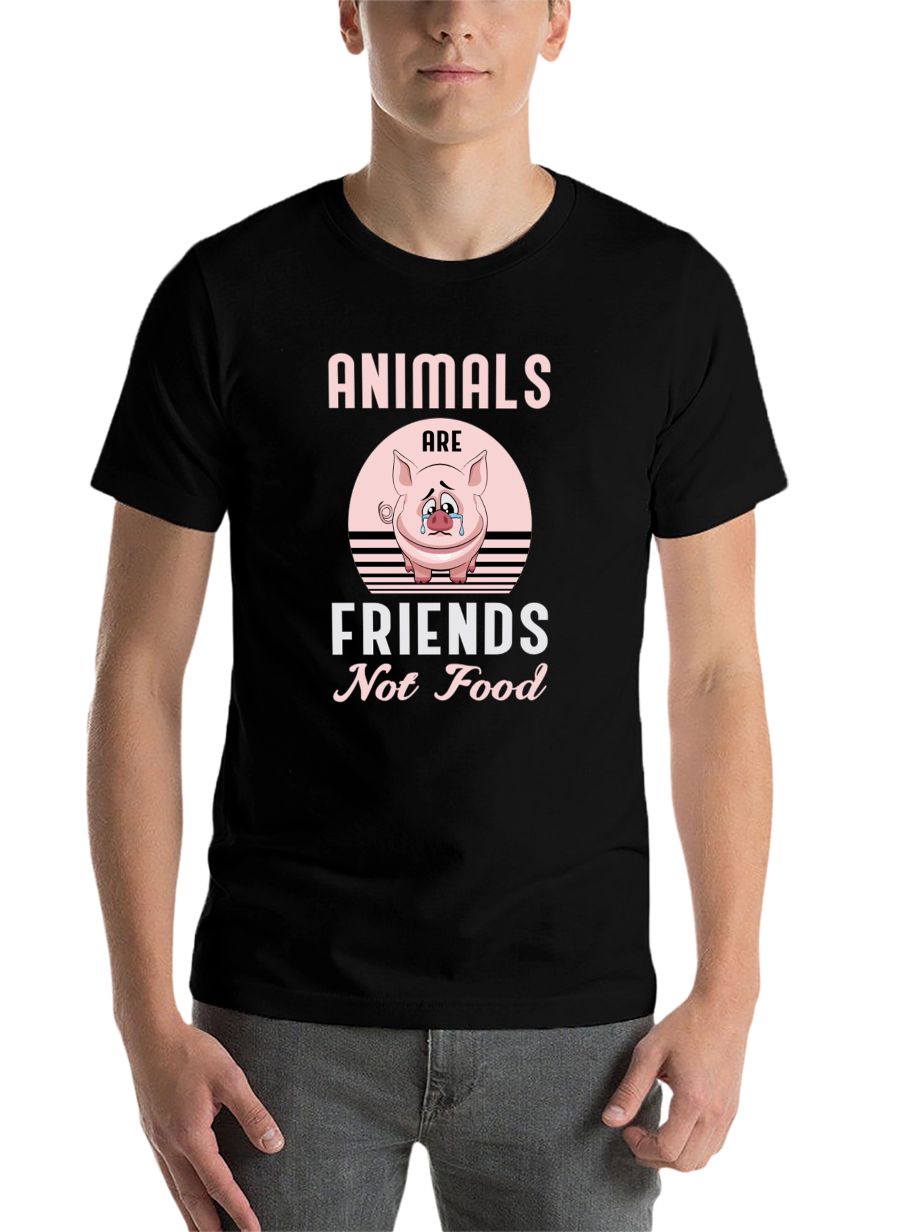 Black Animals Are Friends T-Shirt - Vegan Tee view 7