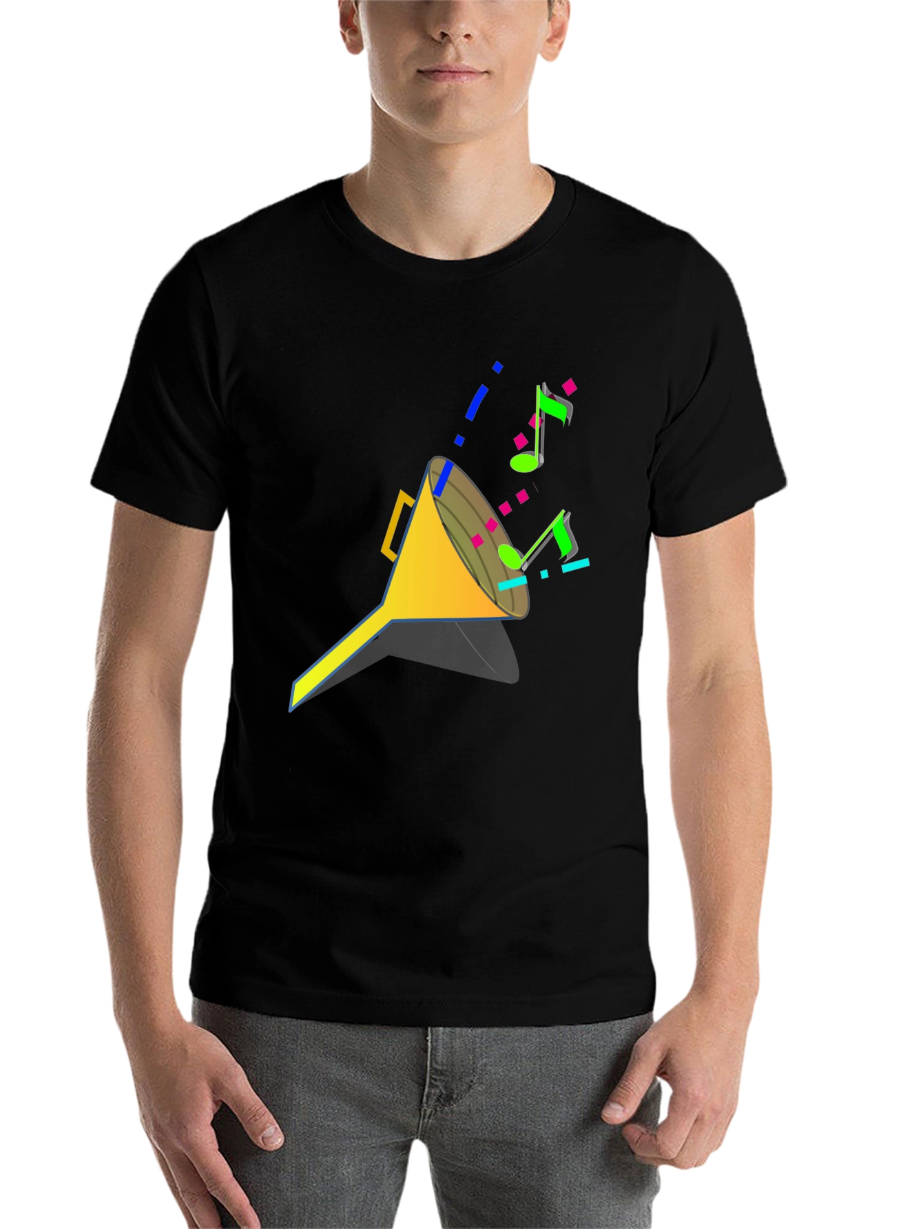 Black Funnel of Music Black T-Shirt - Cool Design view 7