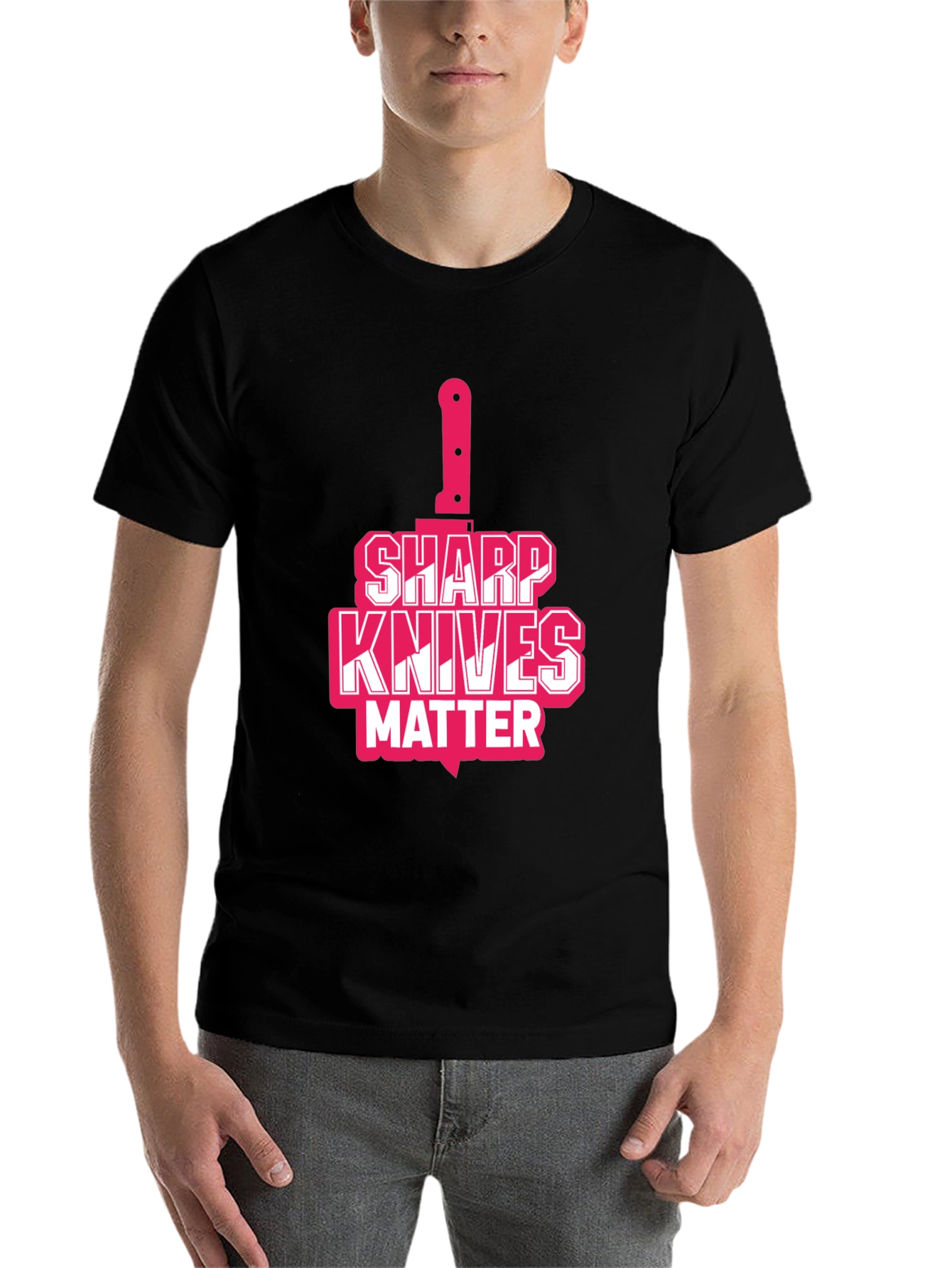 Black Sharp Knives Matter Graphic T-Shirt view 7