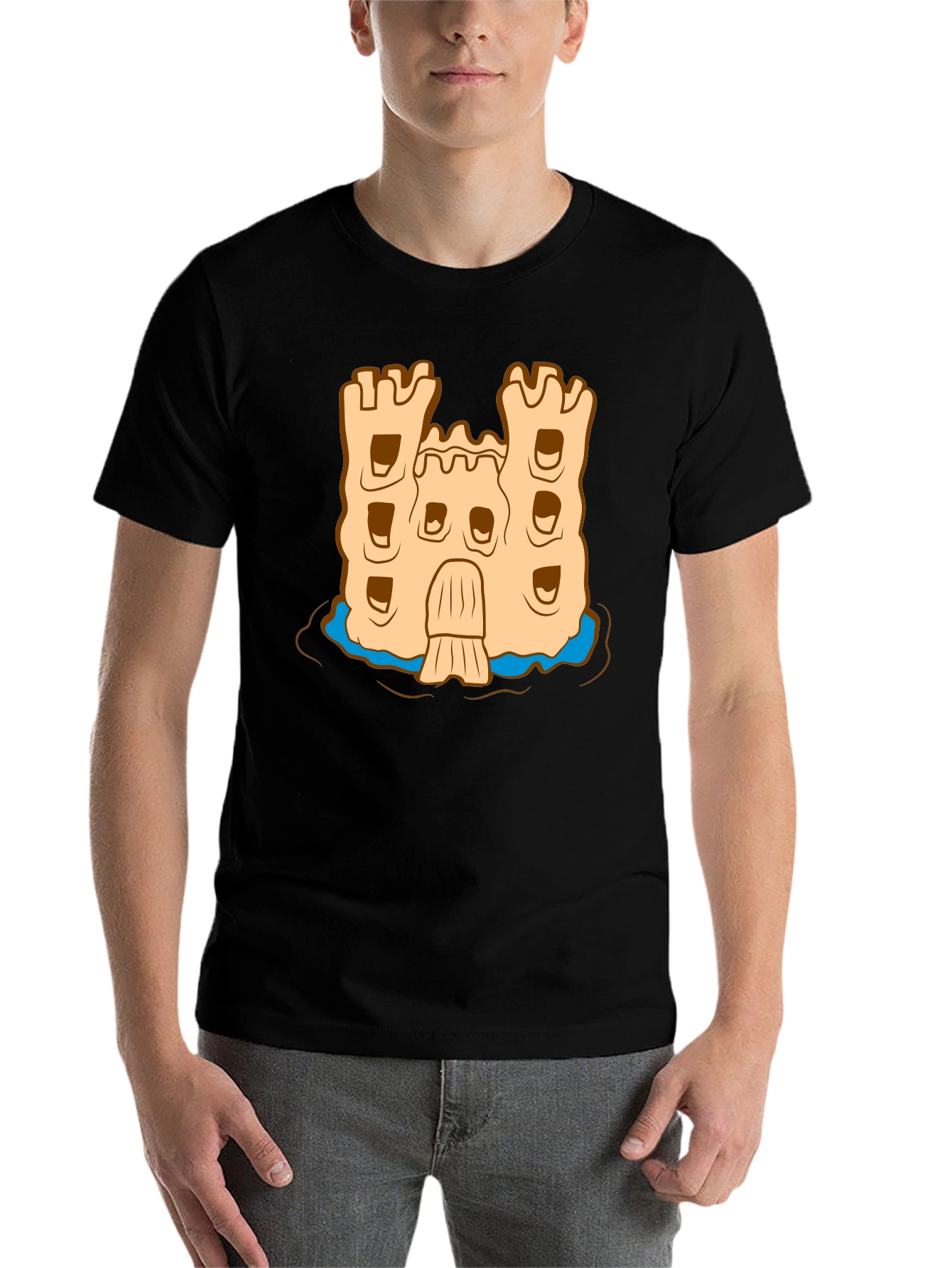 Black Sandcastle Graphic Tee - Beach Vibes view 7