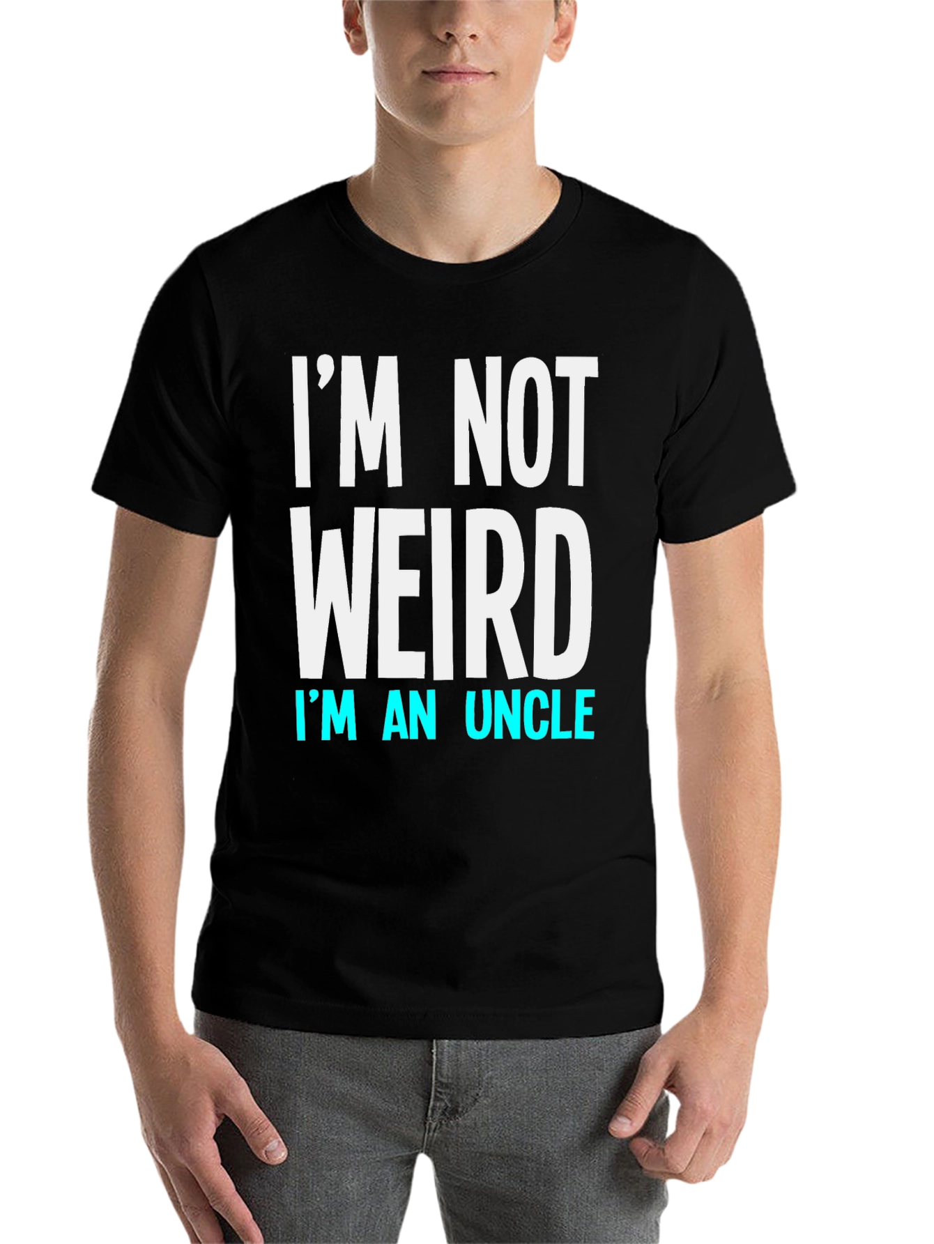 Black I'm Not Weird I'm An Uncle T-Shirt view 7
