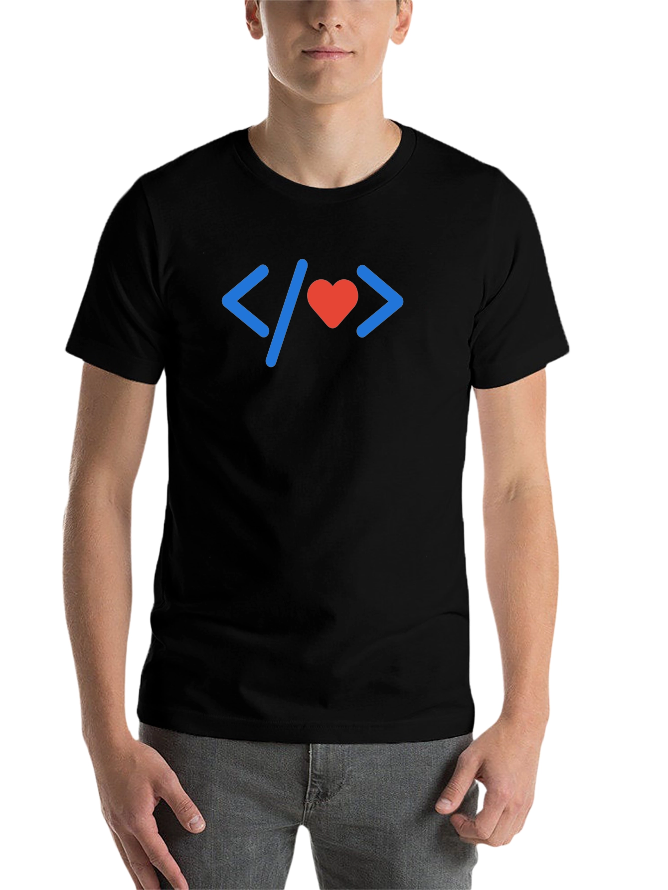 Black Programmer Love T-Shirt - Coding with Heart view 7