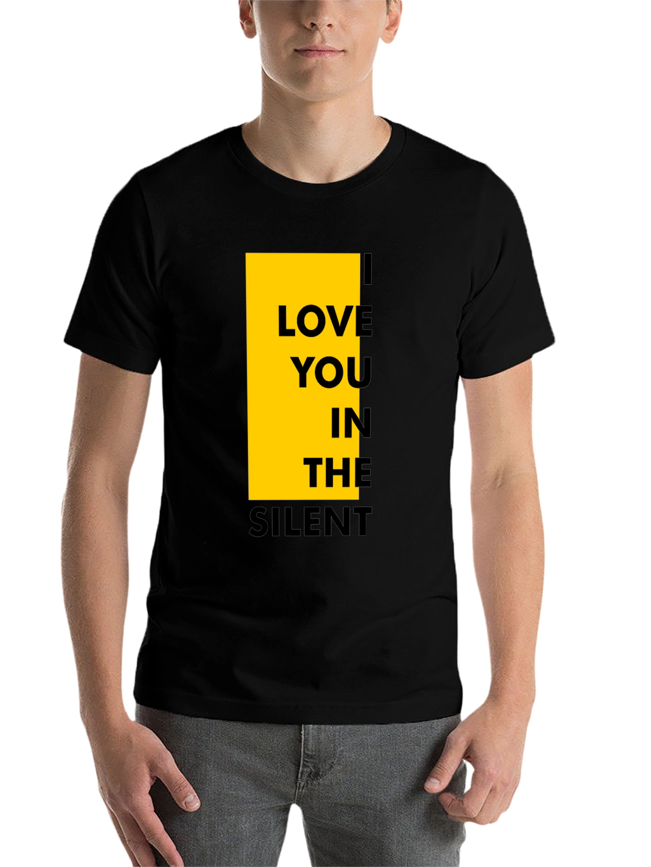 Black I Love You In The Silent Black T-Shirt view 7