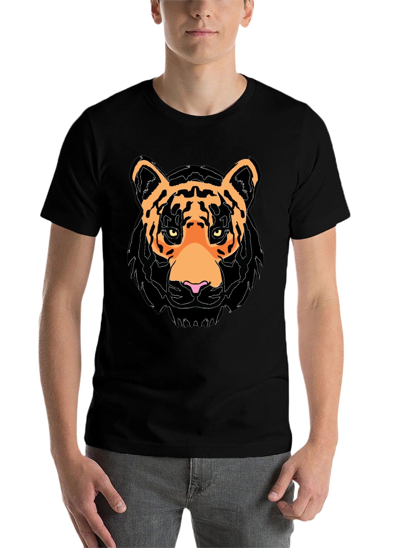 Black Tiger Graphic Black T-Shirt view 7