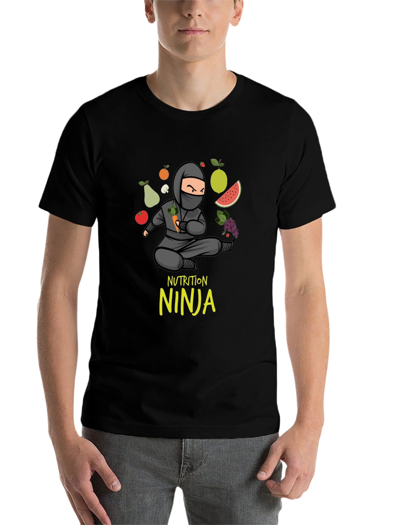 Black Nutrition Ninja T-Shirt - Healthy Eating Tee view 7