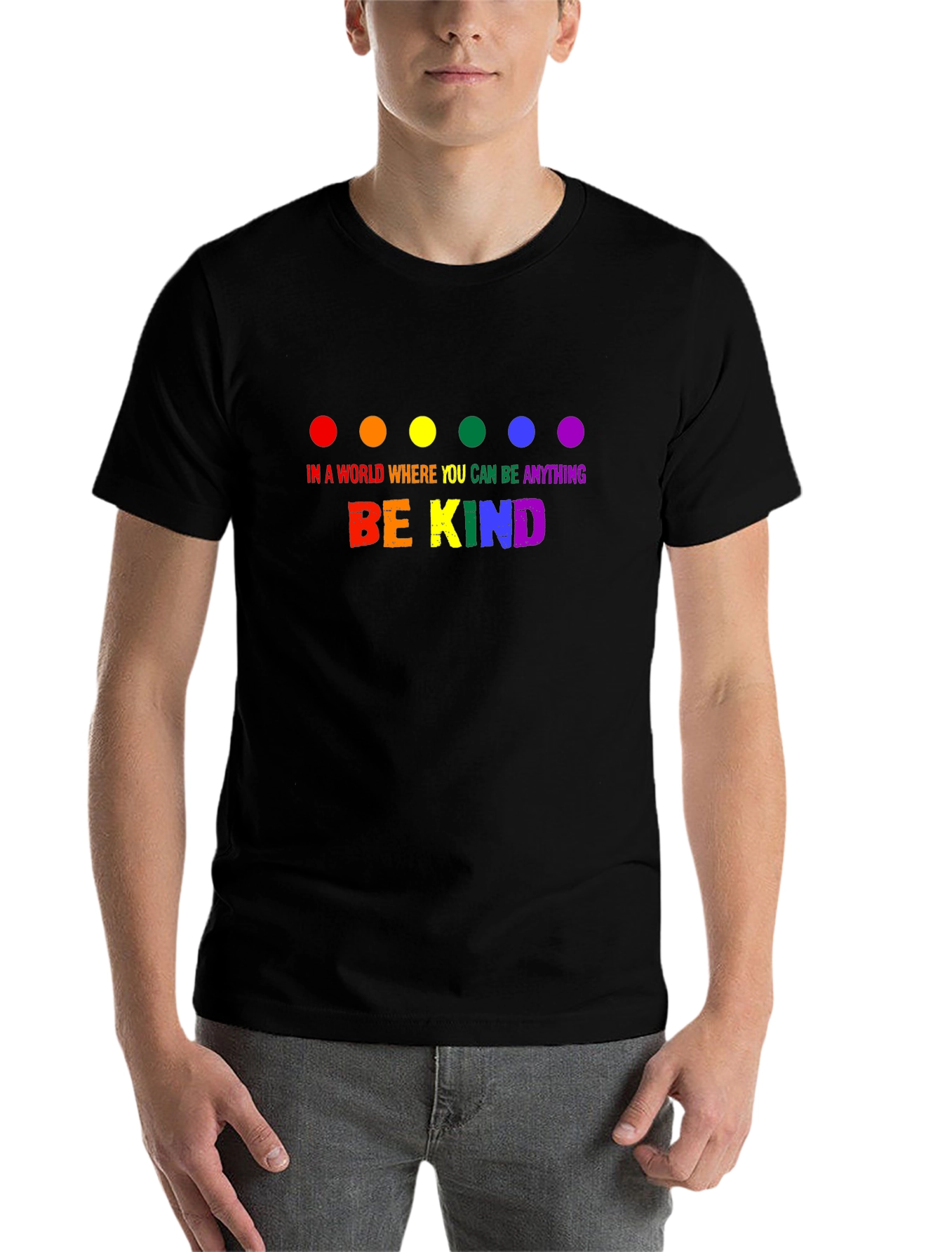 Black Be Kind Rainbow Graphic Tee view 7