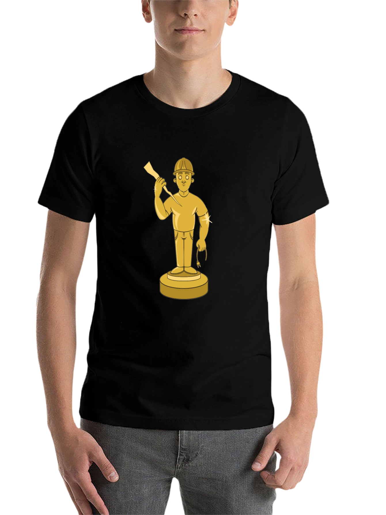 Black Golden Miner Graphic Tee - Black Cotton Shirt view 7