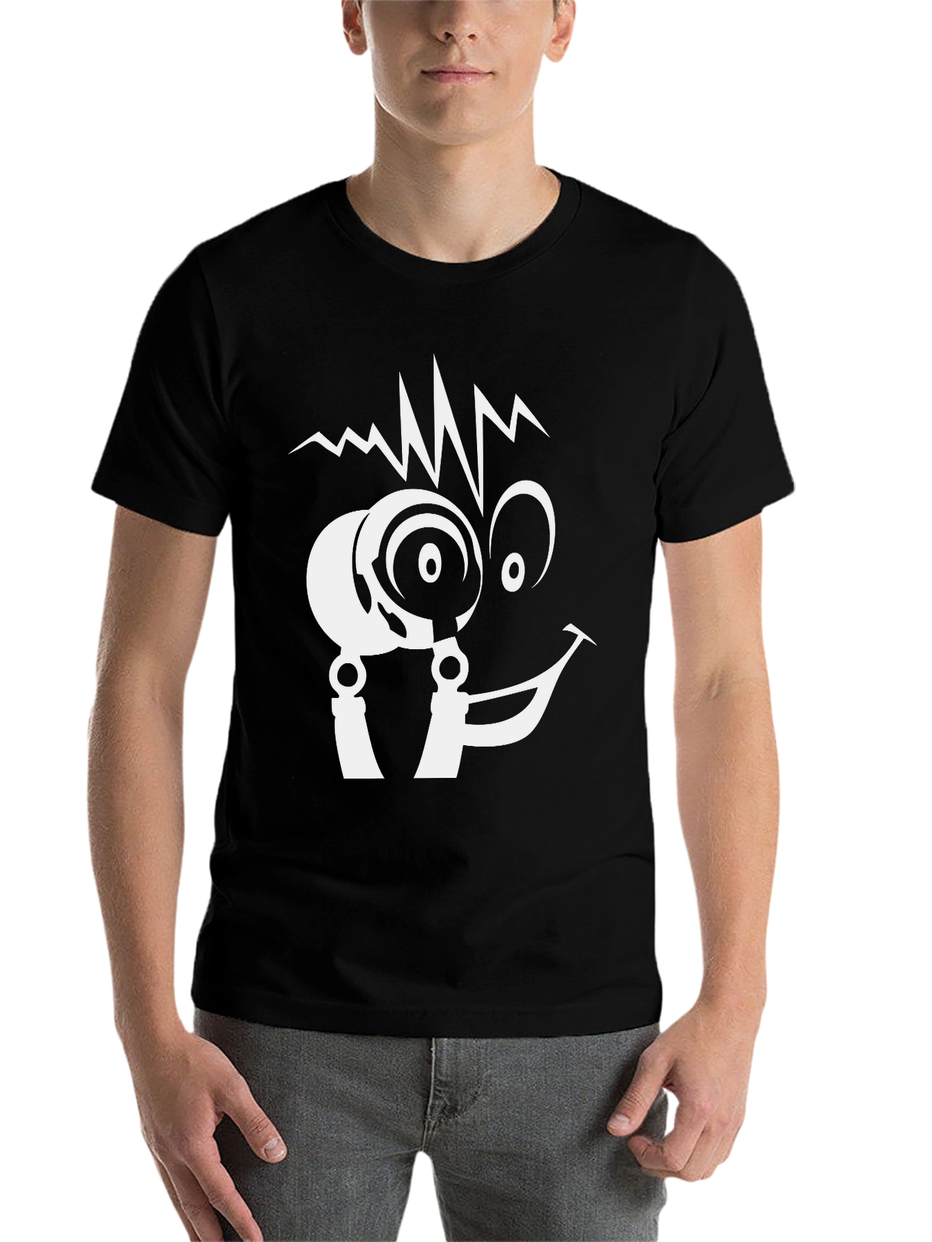 Black Crazy Scientist Black Graphic T-Shirt view 7