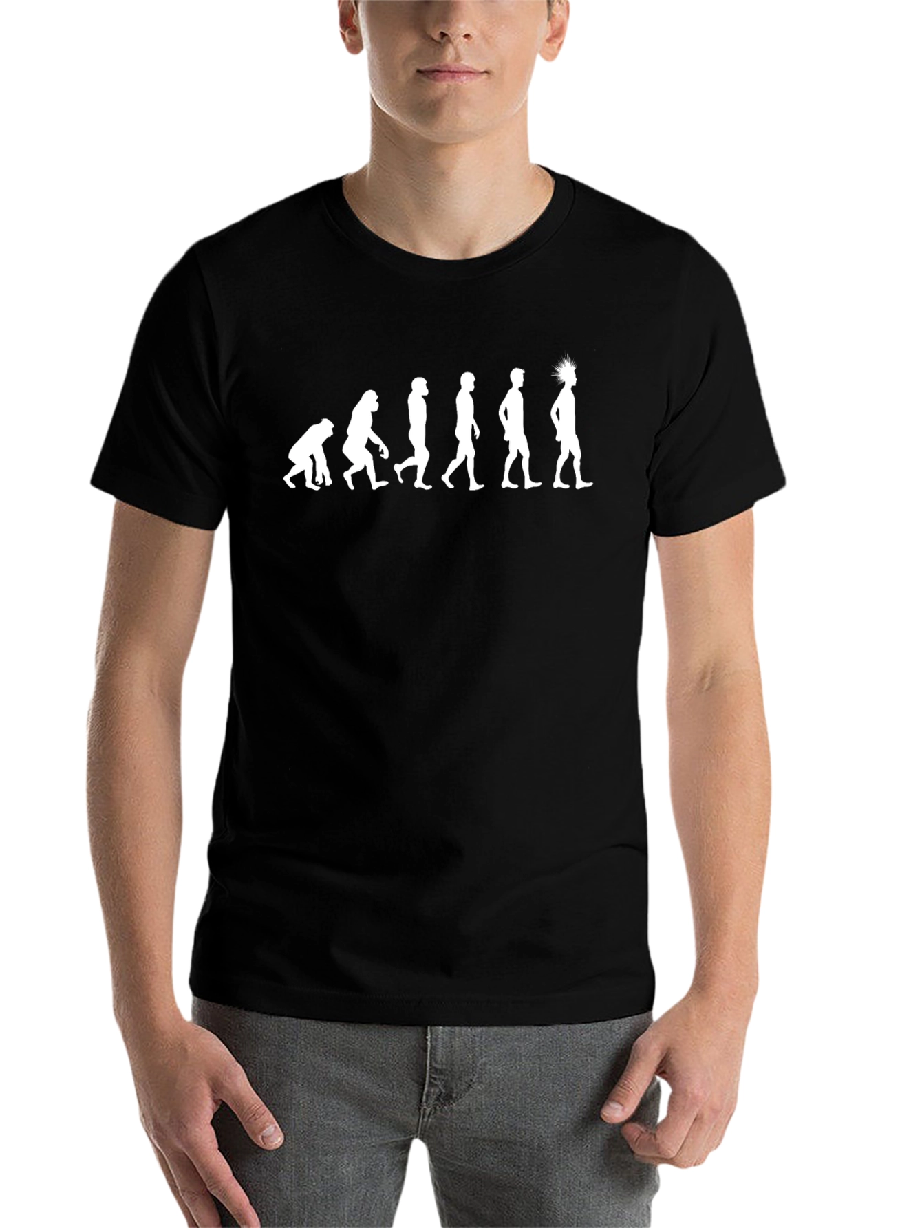 Black Evolution T-Shirt - Funny Punk Rock Style view 7