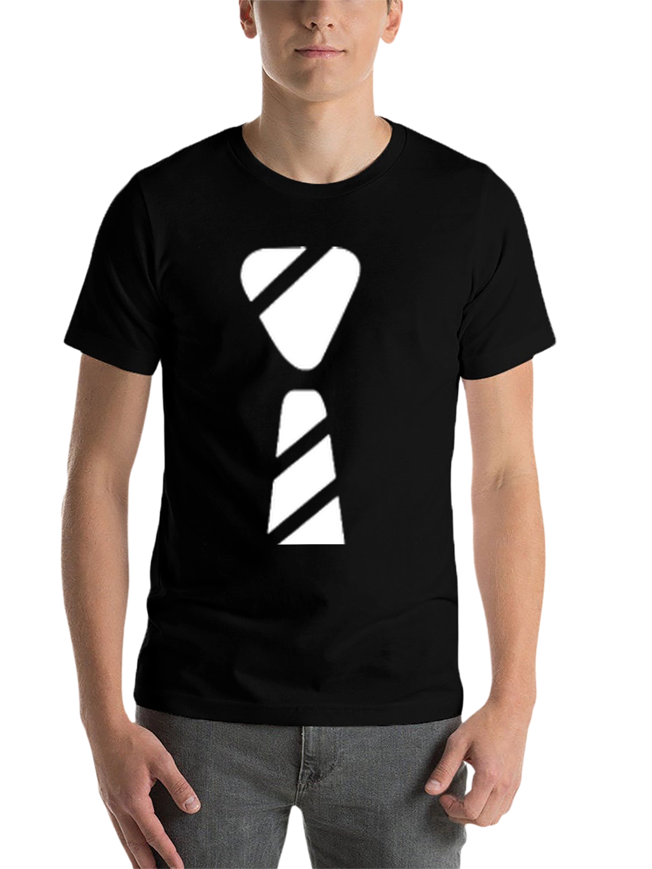 Black Modern Graphic Tie T-Shirt - Casual Style view 7