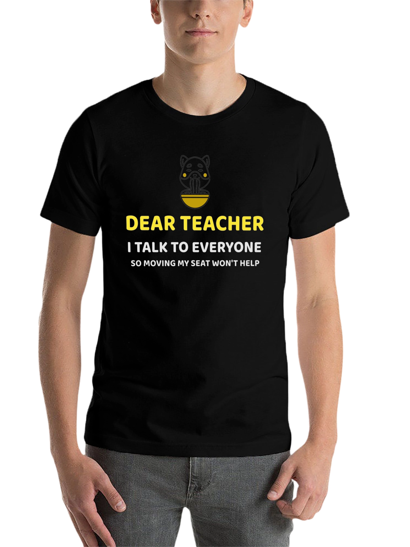 Black Dear Teacher Funny Sarcastic T-Shirt view 7