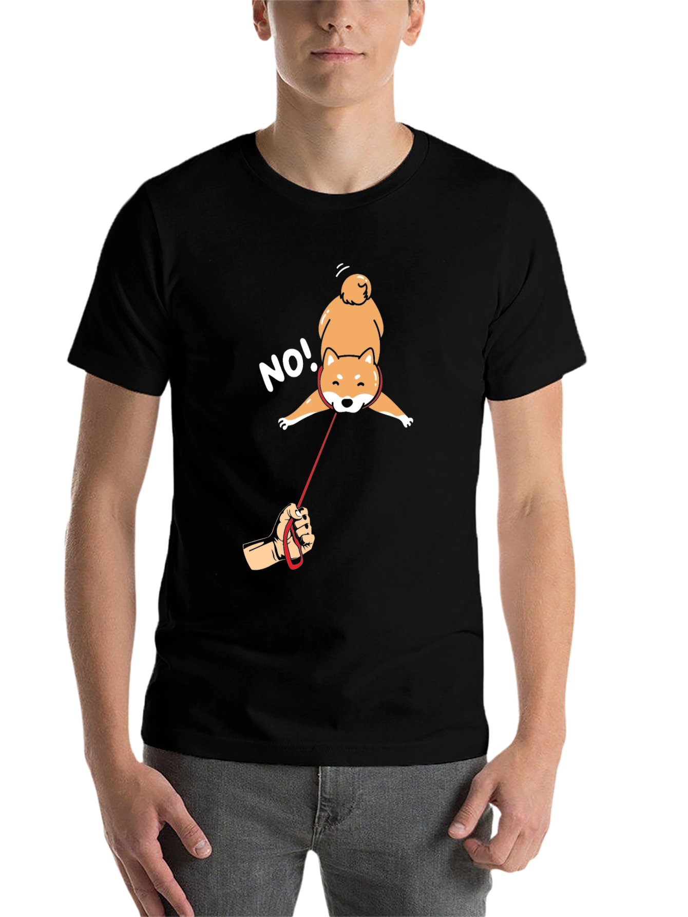Black Stubborn Shiba Inu T-Shirt - Funny Dog Design view 7