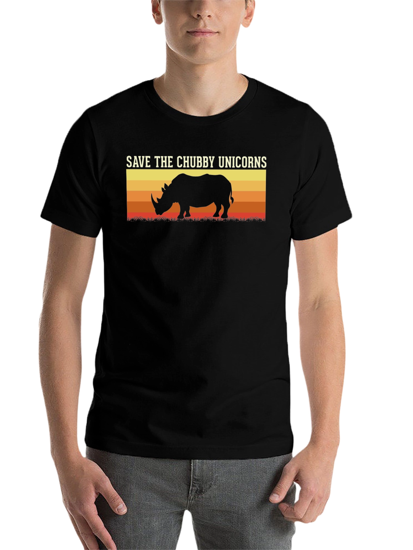 Black Save the Chubby Unicorns Graphic Tee view 7