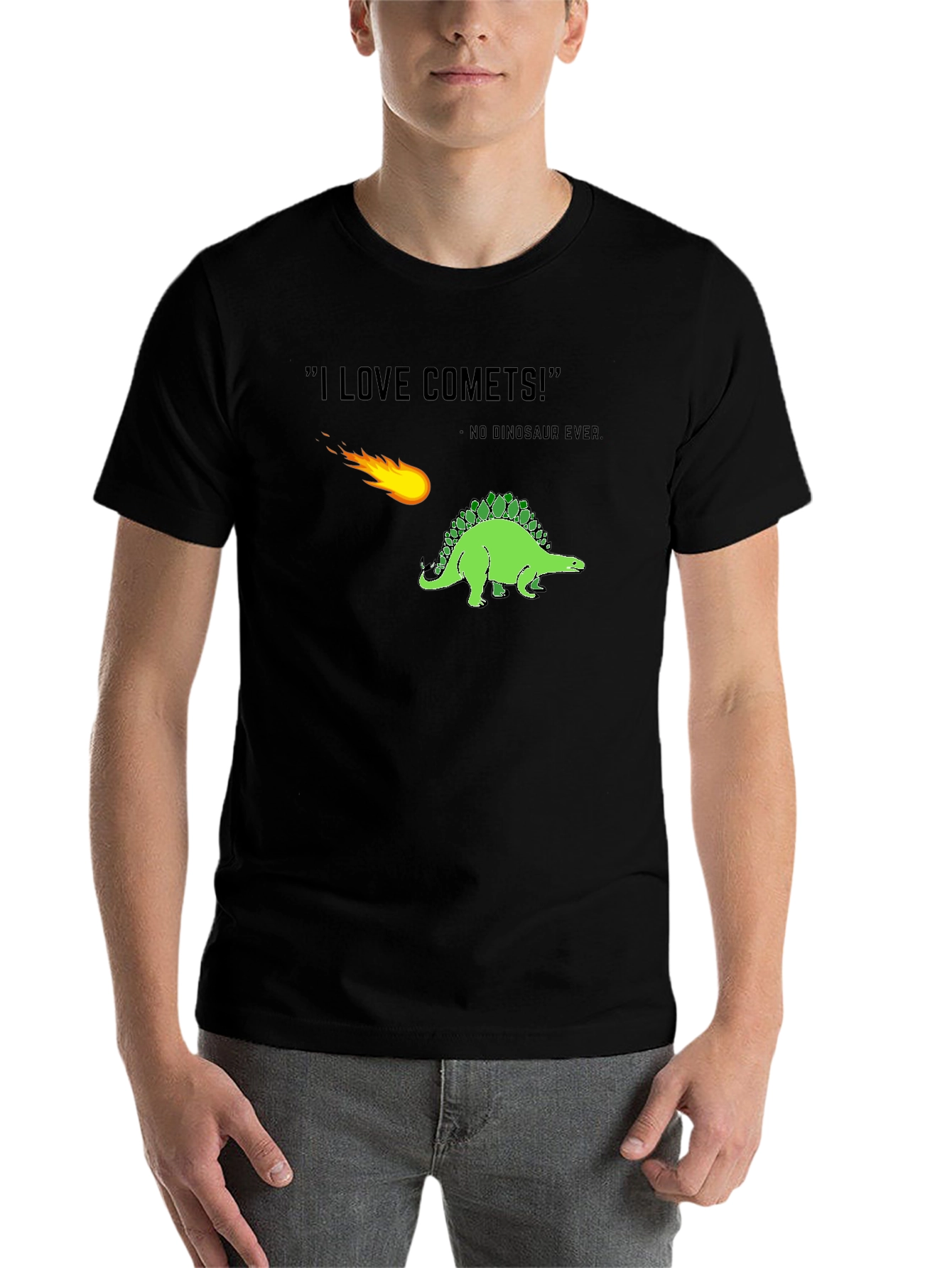 Black Dinosaur Comet T-Shirt - No Dinosaur Ever! view 7