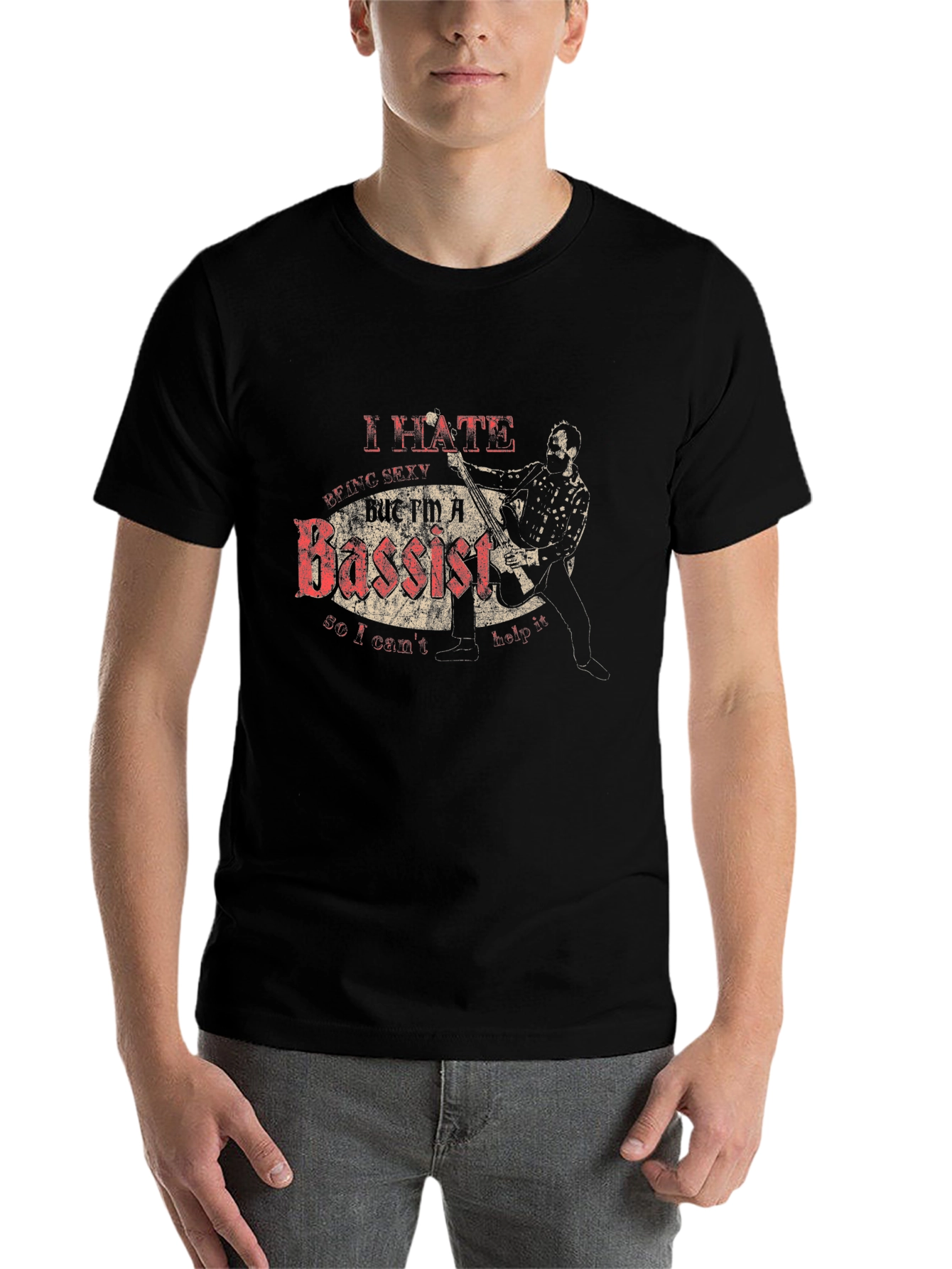 Black I Hate Being Sexy Bassist T-Shirt  view 7