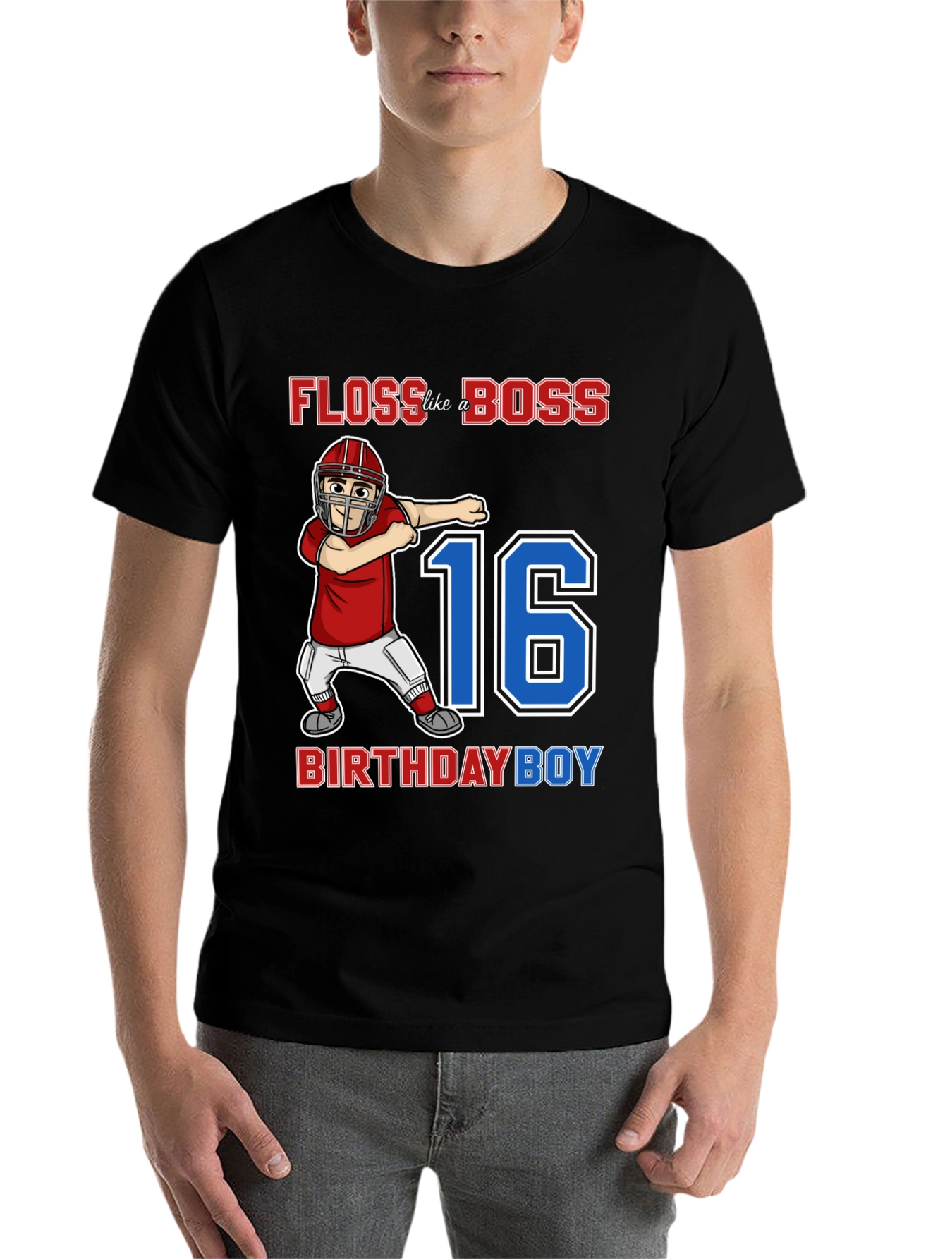Black Floss Like a Boss Birthday Boy T-Shirt view 7
